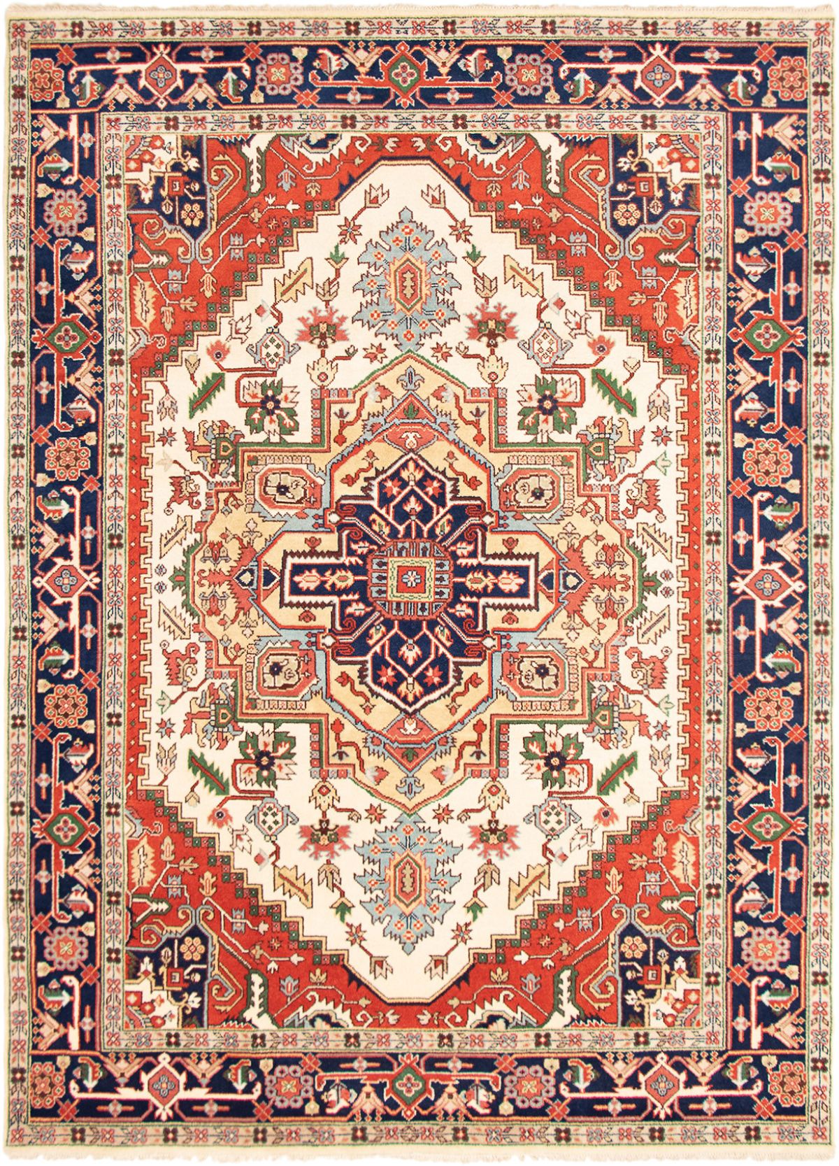 Hand-knotted Serapi Heritage Cream Wool Rug 8'10" x 11'11"  Size: 8'10" x 11'11"  
