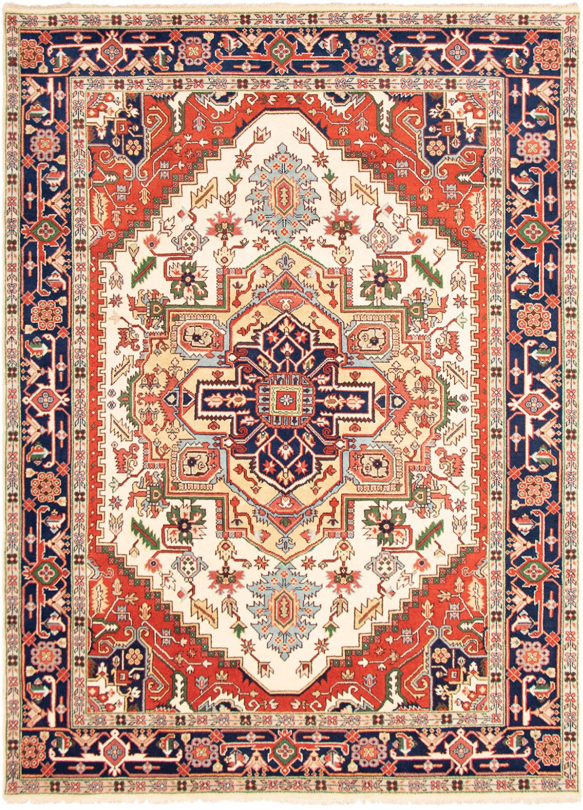 Hand-knotted Serapi Heritage Cream Wool Rug 9'0" x 11'10"  Size: 9'0" x 11'10"  
