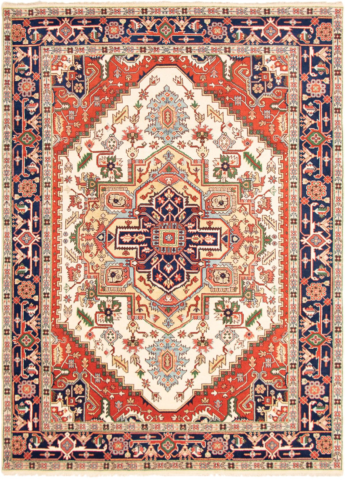 Hand-knotted Serapi Heritage Cream Wool Rug 10'0" x 14'0" Size: 10'0" x 14'0"  
