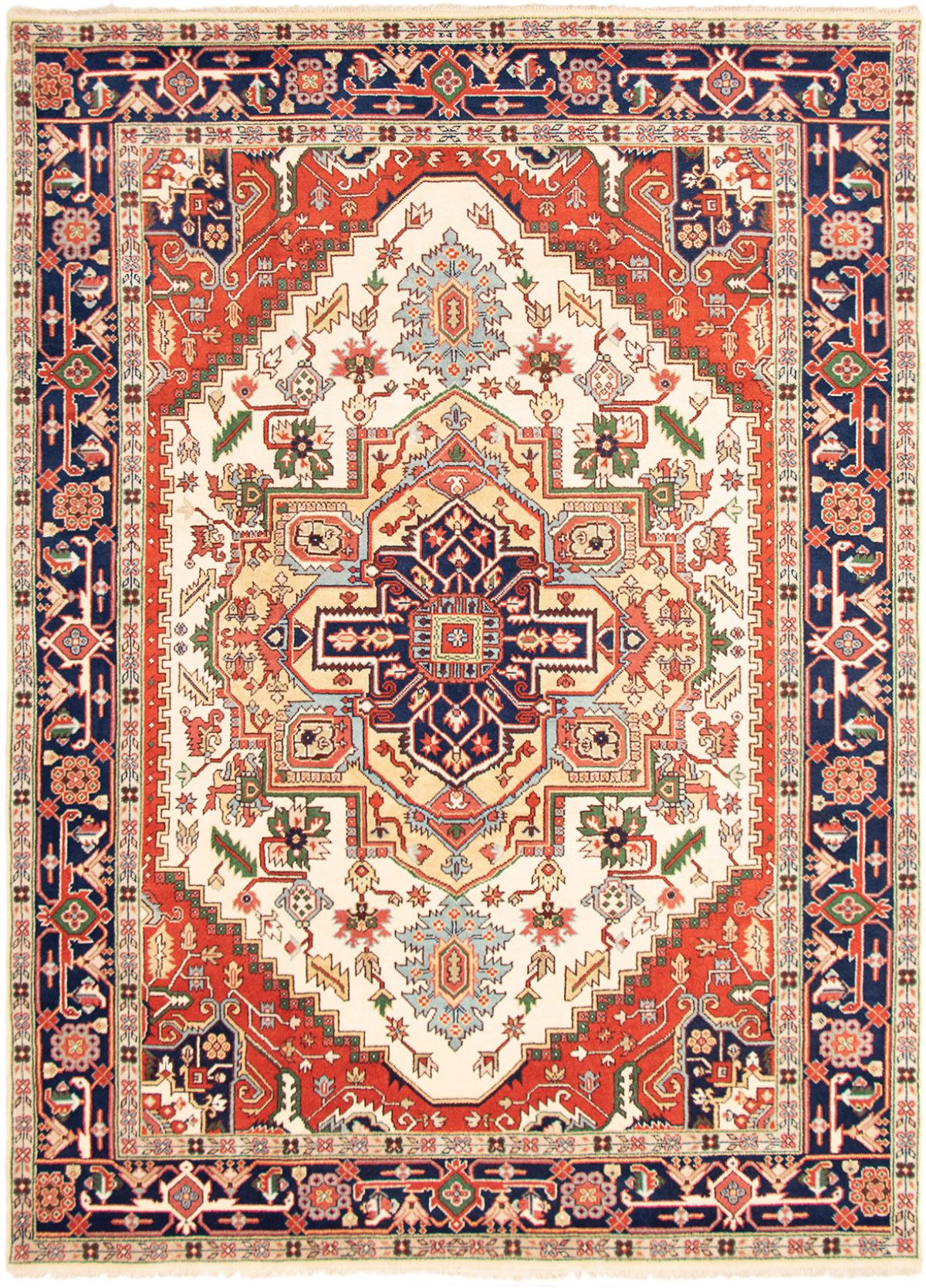 Hand-knotted Serapi Heritage Cream Wool Rug 10'0" x 14'2" Size: 10'0" x 14'2"  
