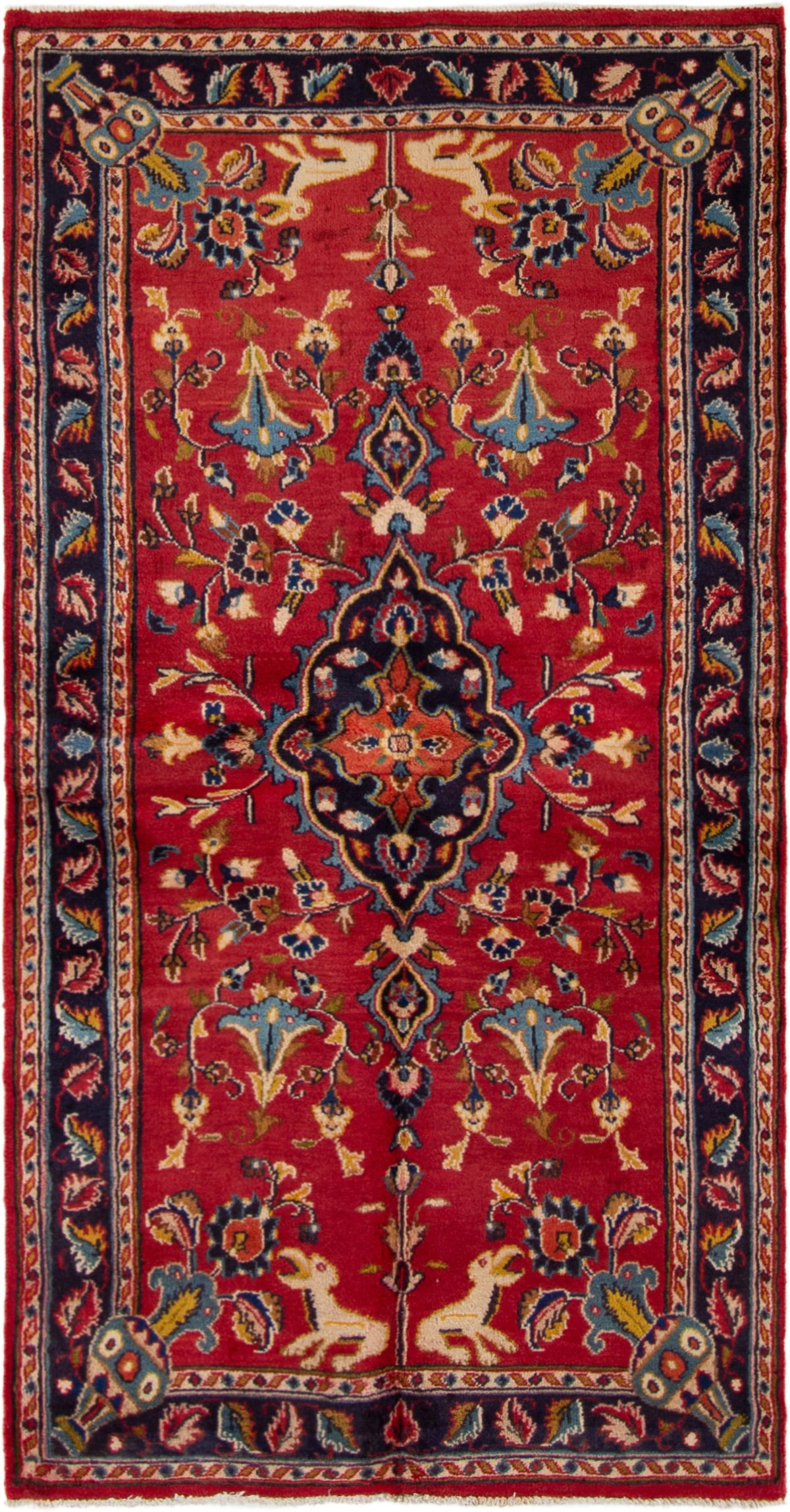 Hand-knotted Kashmar  Wool Rug 3'2" x 6'4" Size: 3'2" x 6'4"  