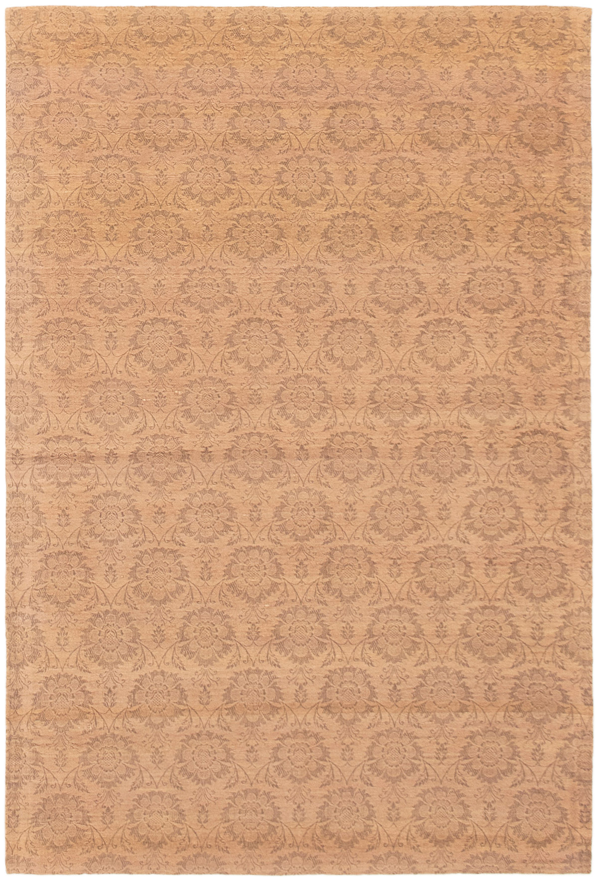 Handmade Collage Tan Chenille Rug 3'10" x 5'10" Size: 3'10" x 5'10"  