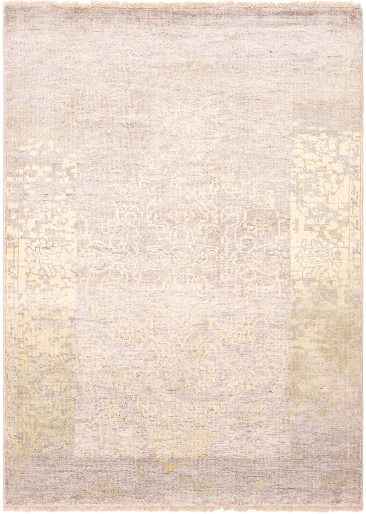 Hand-knotted Color transition Cream  Rug 5'7" x 7'8" Size: 5'7" x 7'8"  