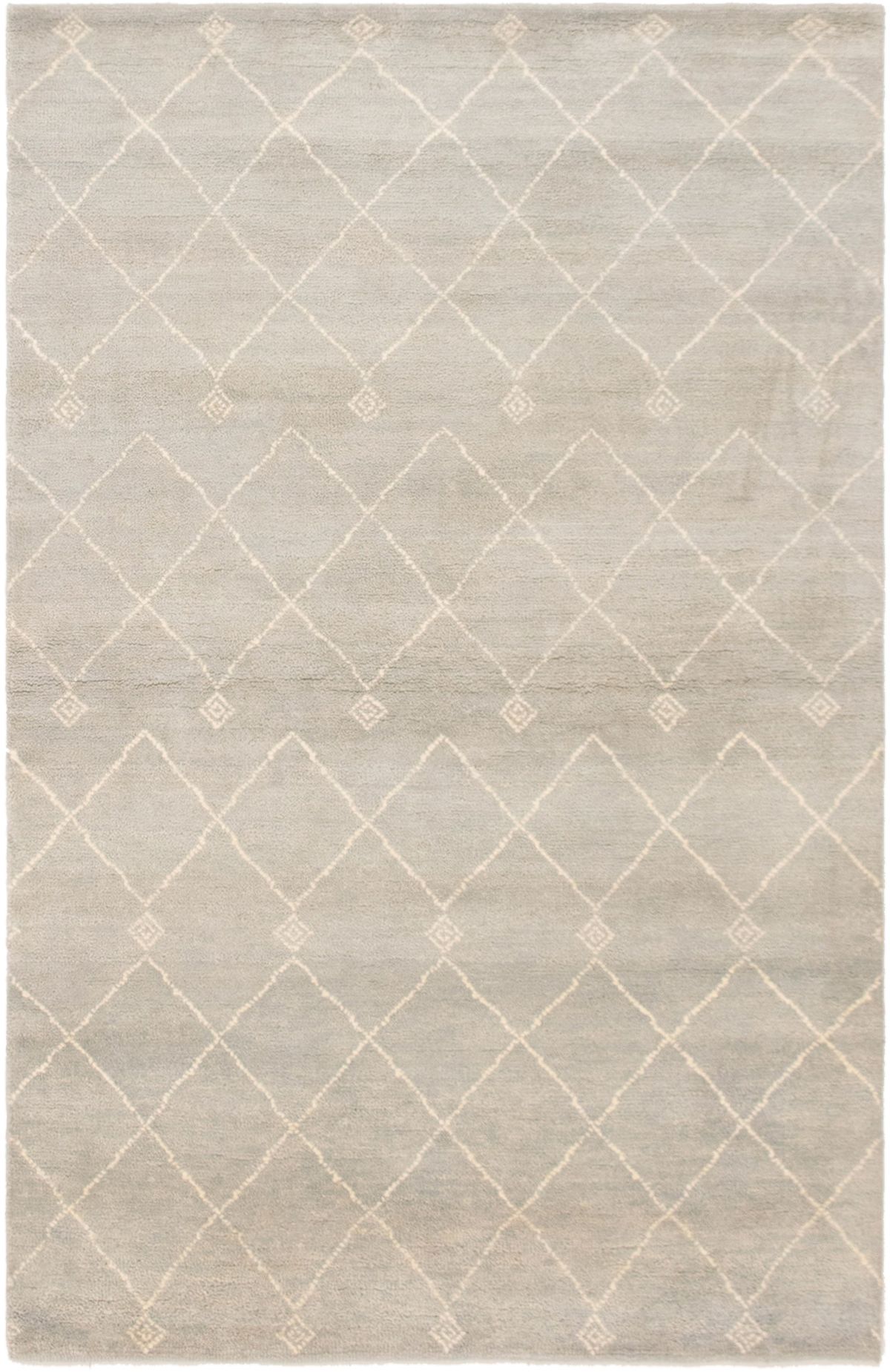 Hand-knotted Tangier Light Green Wool Rug 5'1" x 7'11" Size: 5'1" x 7'11"  