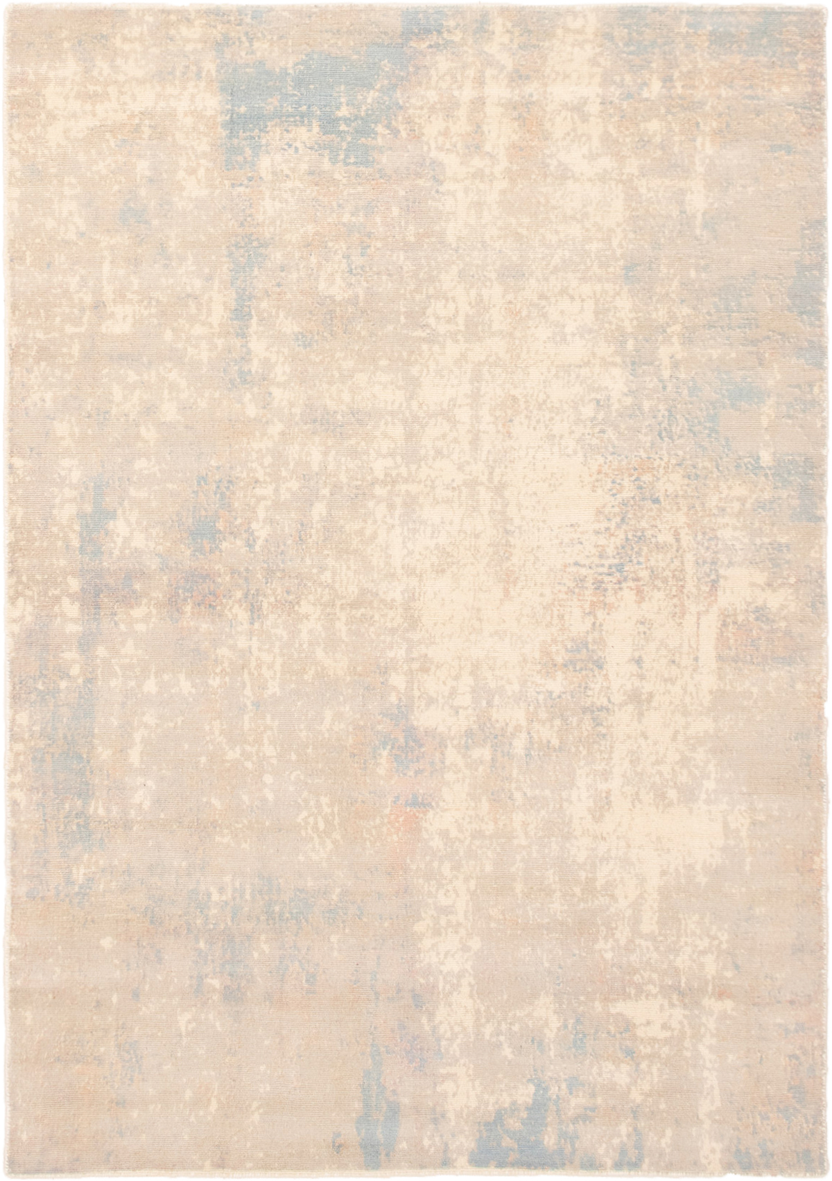 Hand-knotted Galleria Cream, Grey Wool Rug 5'1" x 7'4" Size: 5'1" x 7'4"  