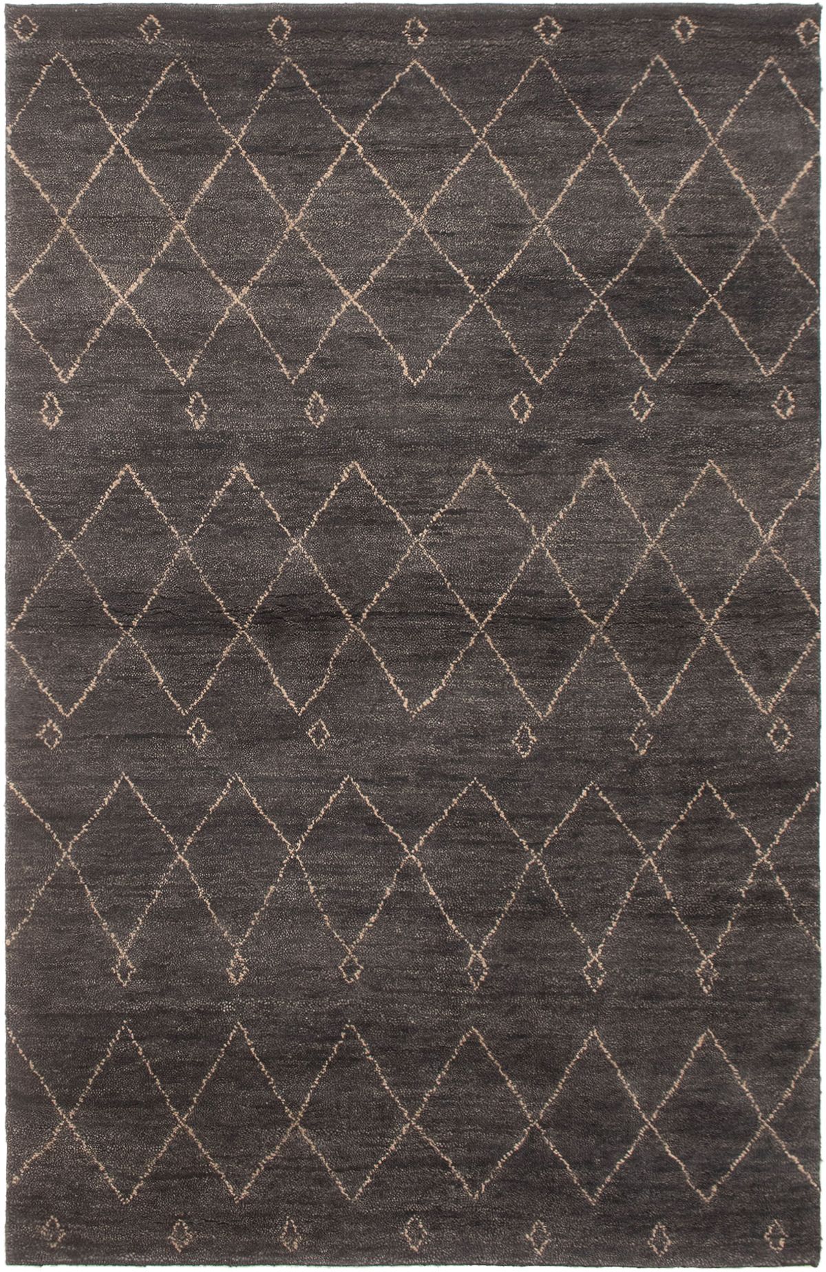 Hand-knotted Tangier Dark Navy Wool Rug 5'3" x 8'1" Size: 5'3" x 8'1"  