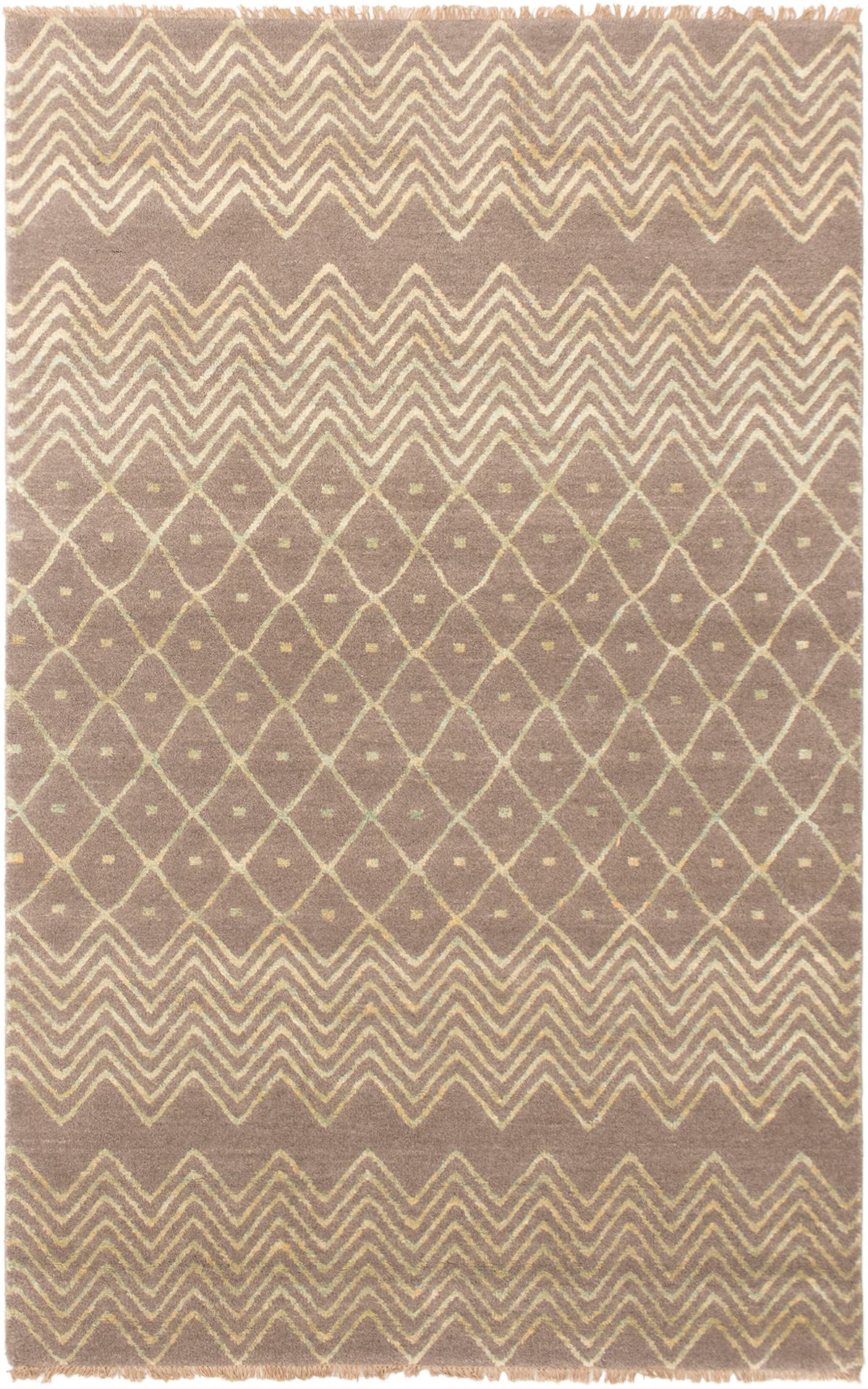Hand-knotted Eternity Grey  Rug 5'1" x 8'2" Size: 5'1" x 8'2"  