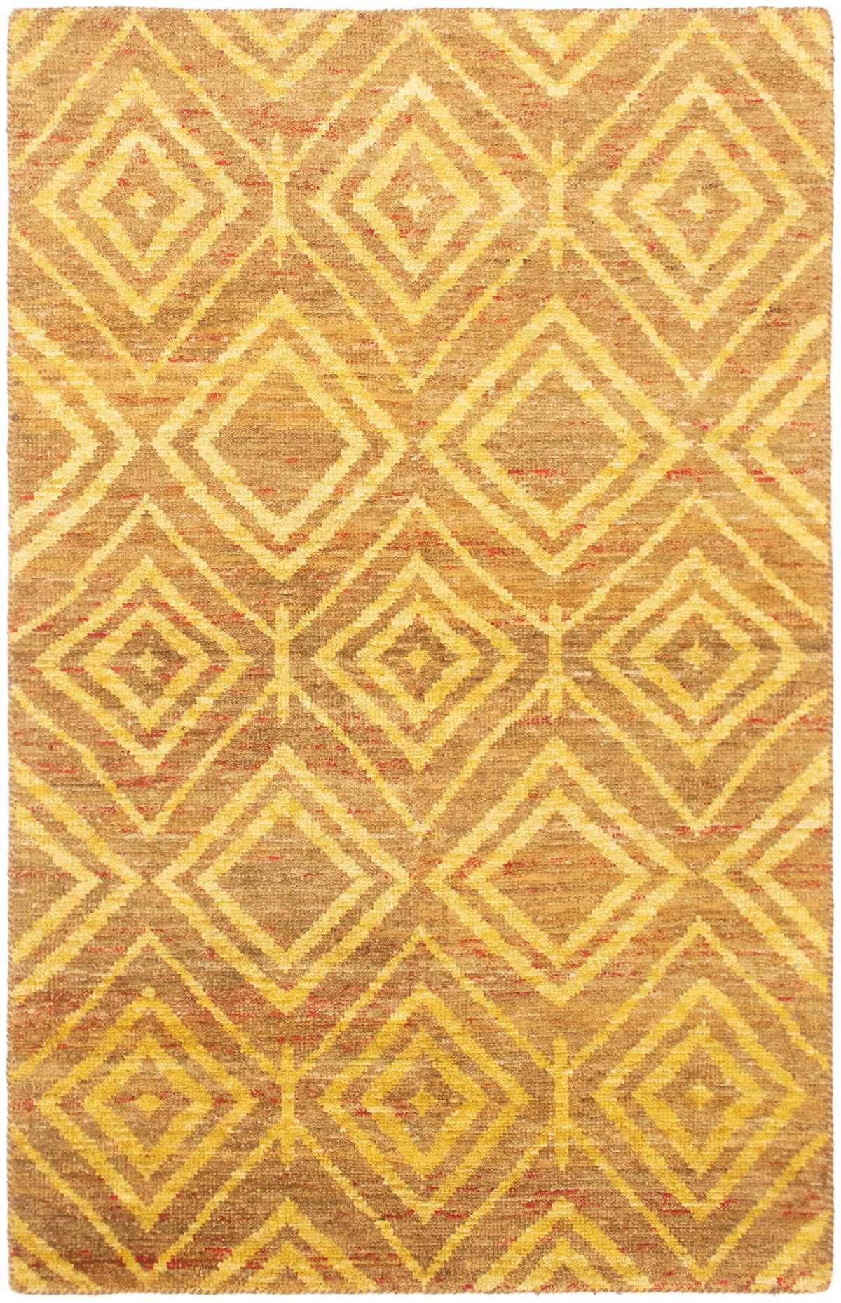 Hand-knotted Color transition Dark Gold  Rug 5'0" x 7'10" Size: 5'0" x 7'10"  