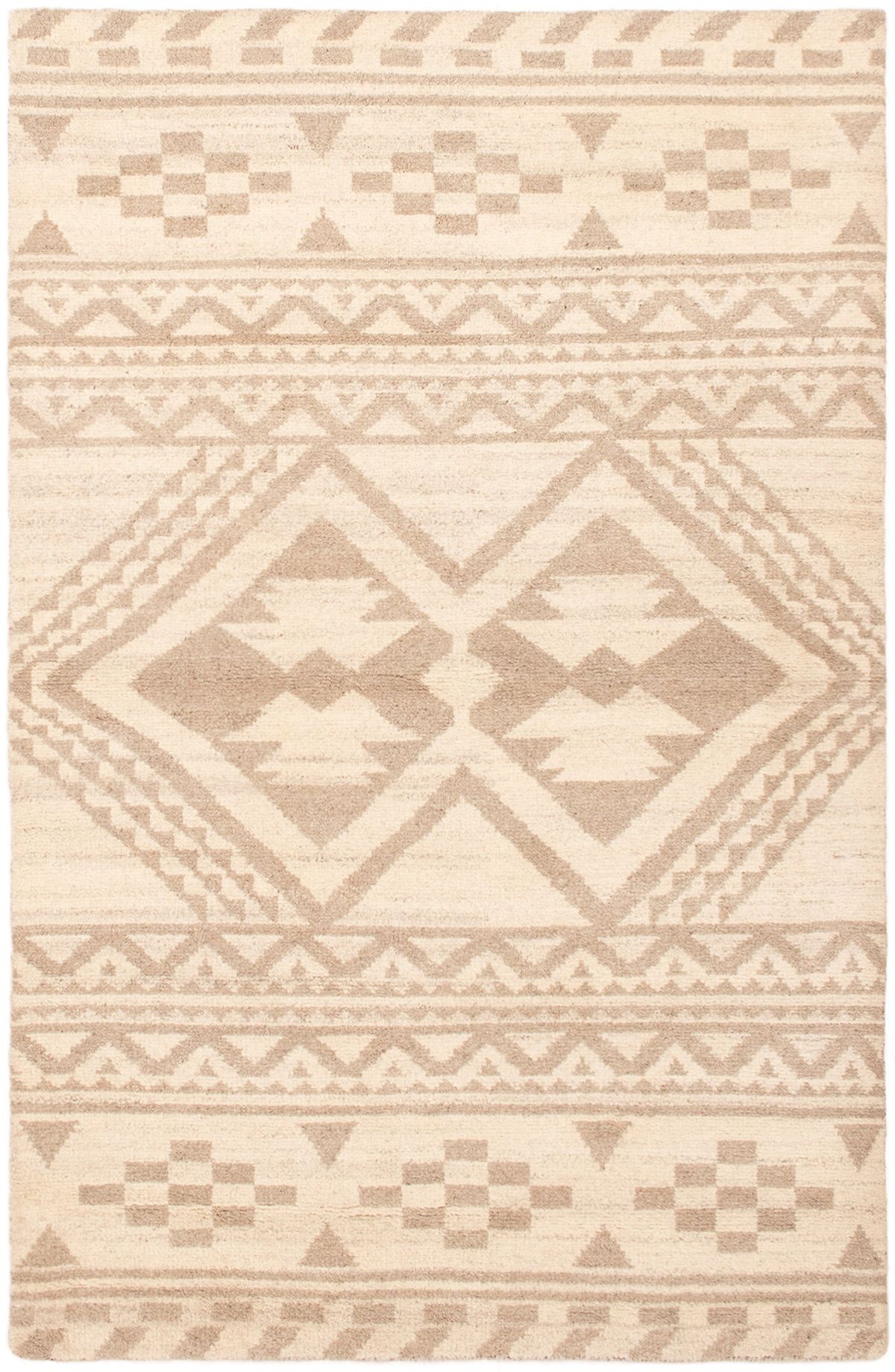 Hand-knotted Tangier Cream Wool Rug 5'1" x 8'0" Size: 5'1" x 8'0"  
