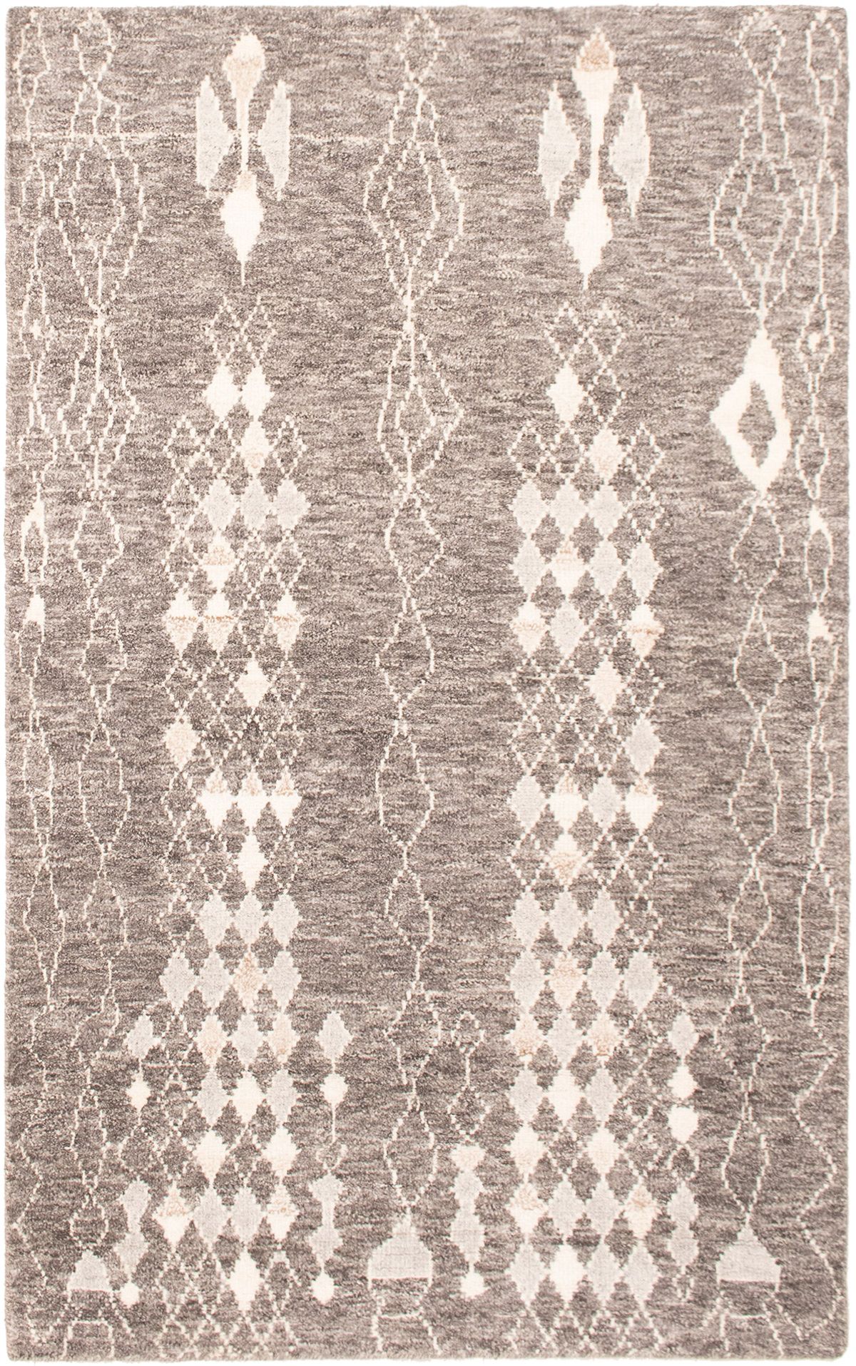 Hand-knotted Tangier Grey Wool Rug 4'1" x 7'11" Size: 4'1" x 7'11"  