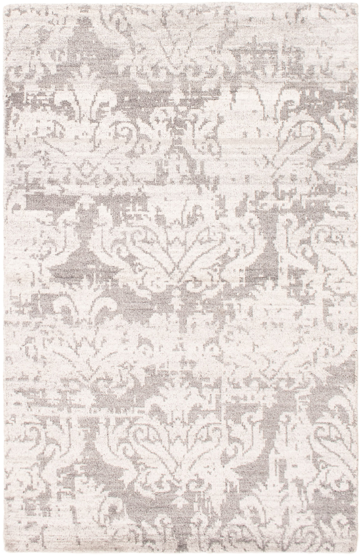 Hand-knotted Eternity Light Grey Wool Rug 5'0" x 7'8" Size: 5'0" x 7'8"  