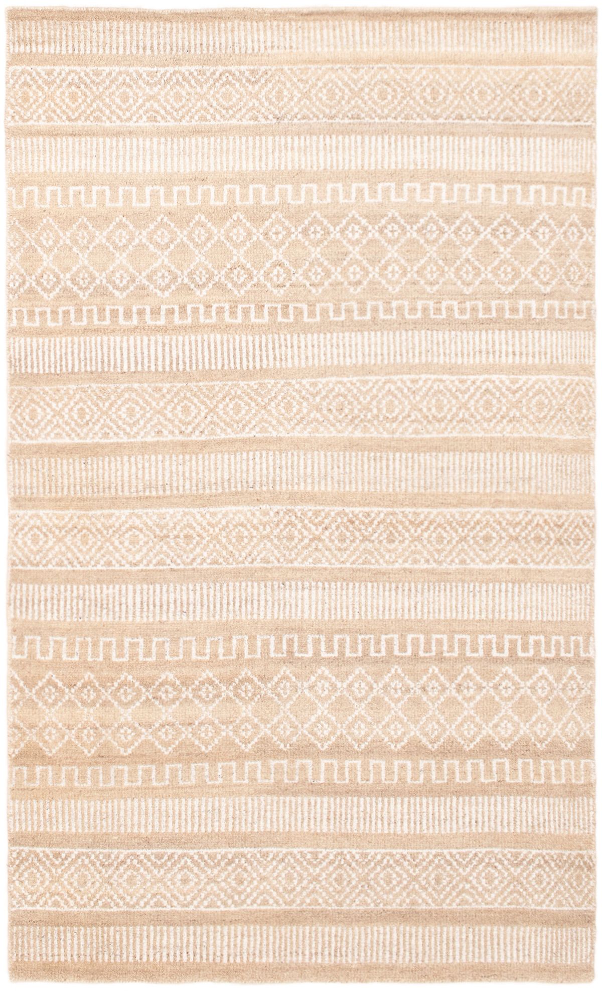 Hand-knotted Tangier Tan Wool Rug 4'10" x 8'0" Size: 4'10" x 8'0"  