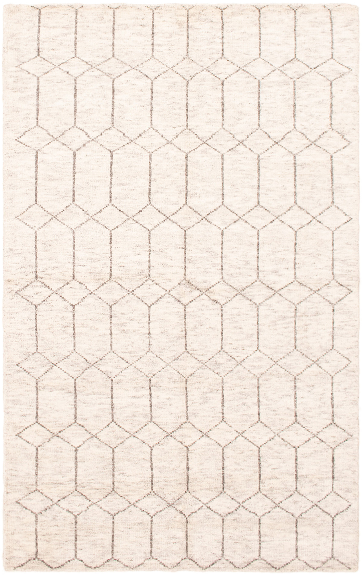 Hand-knotted Tangier Ivory Wool Rug 5'2" x 8'3" Size: 5'2" x 8'3"  