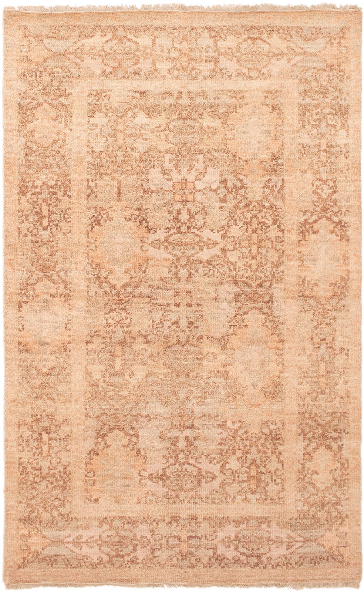 Hand-knotted Eternity Tan Wool Rug 5'8" x 8'2" Size: 5'8" x 8'2"  