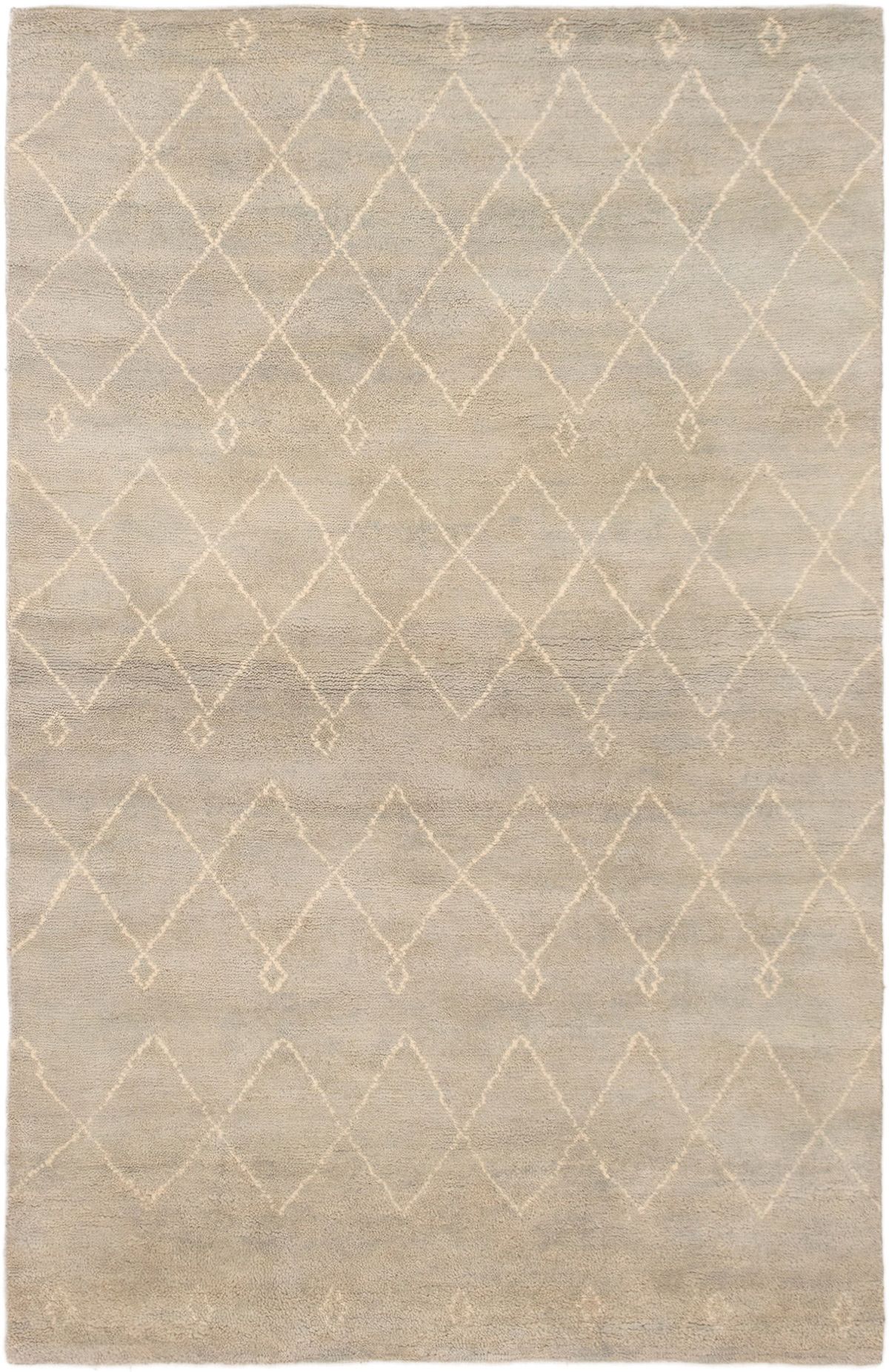Hand-knotted Tangier Light Green Wool Rug 5'2" x 8'0"  Size: 5'2" x 8'0"  