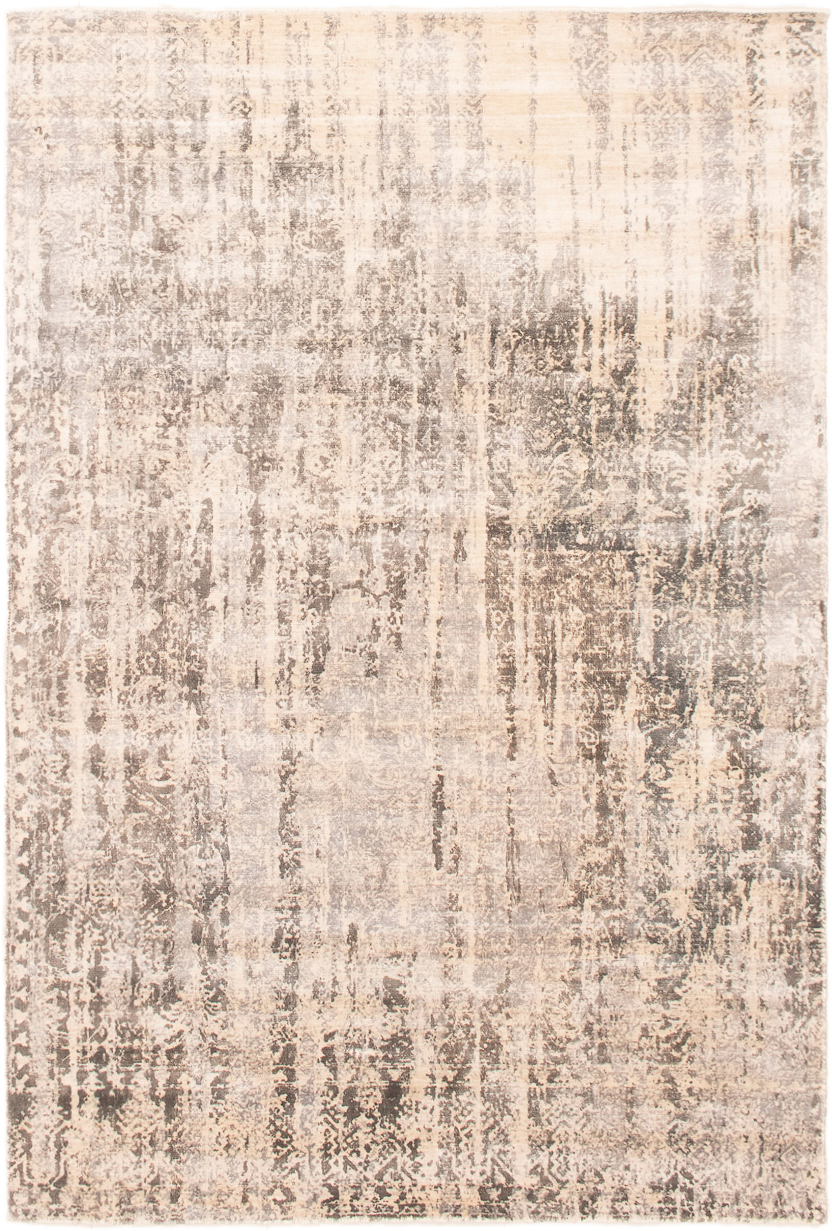 Hand-knotted Galleria Ivory Viscose Rug 5'0" x 7'6" Size: 5'0" x 7'6"  