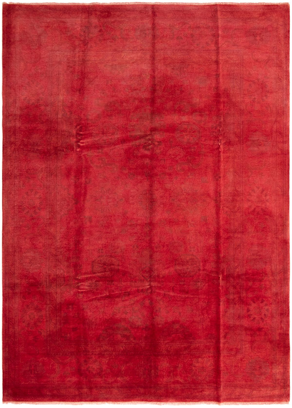 Hand-knotted Color transition Red Wool Rug 9'9" x 13'7" Size: 9'9" x 13'7"  