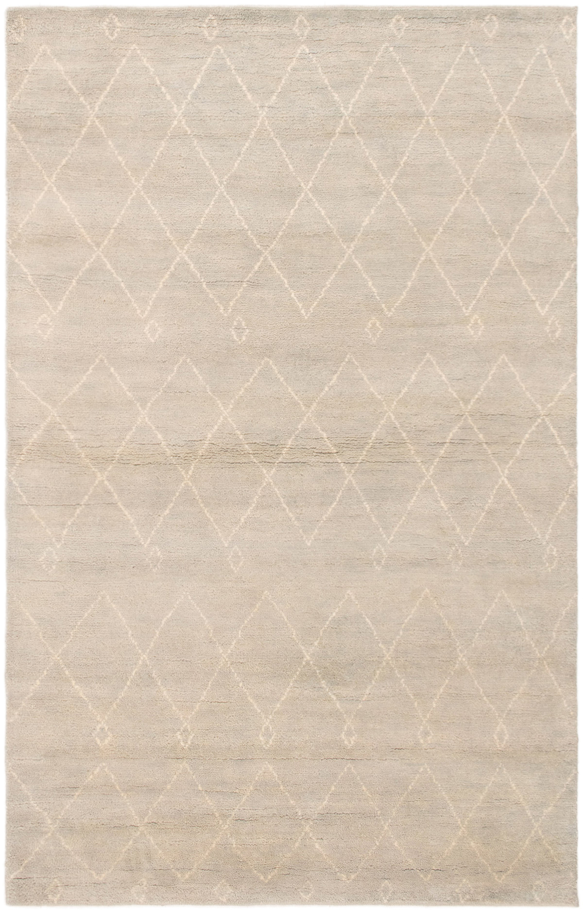 Hand-knotted Tangier Light Green Wool Rug 5'1" x 8'1" Size: 5'1" x 8'1"  