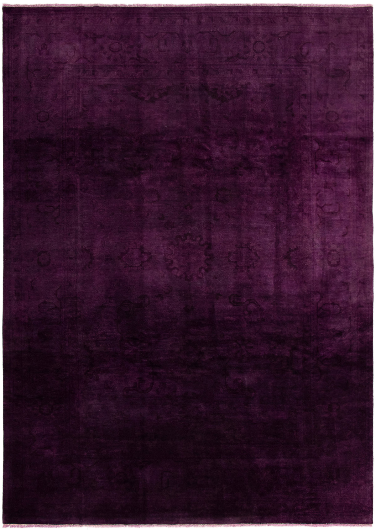Hand-knotted Color transition Dark Purple  Wool Rug 9'10" x 14'0" Size: 9'10" x 14'0"  