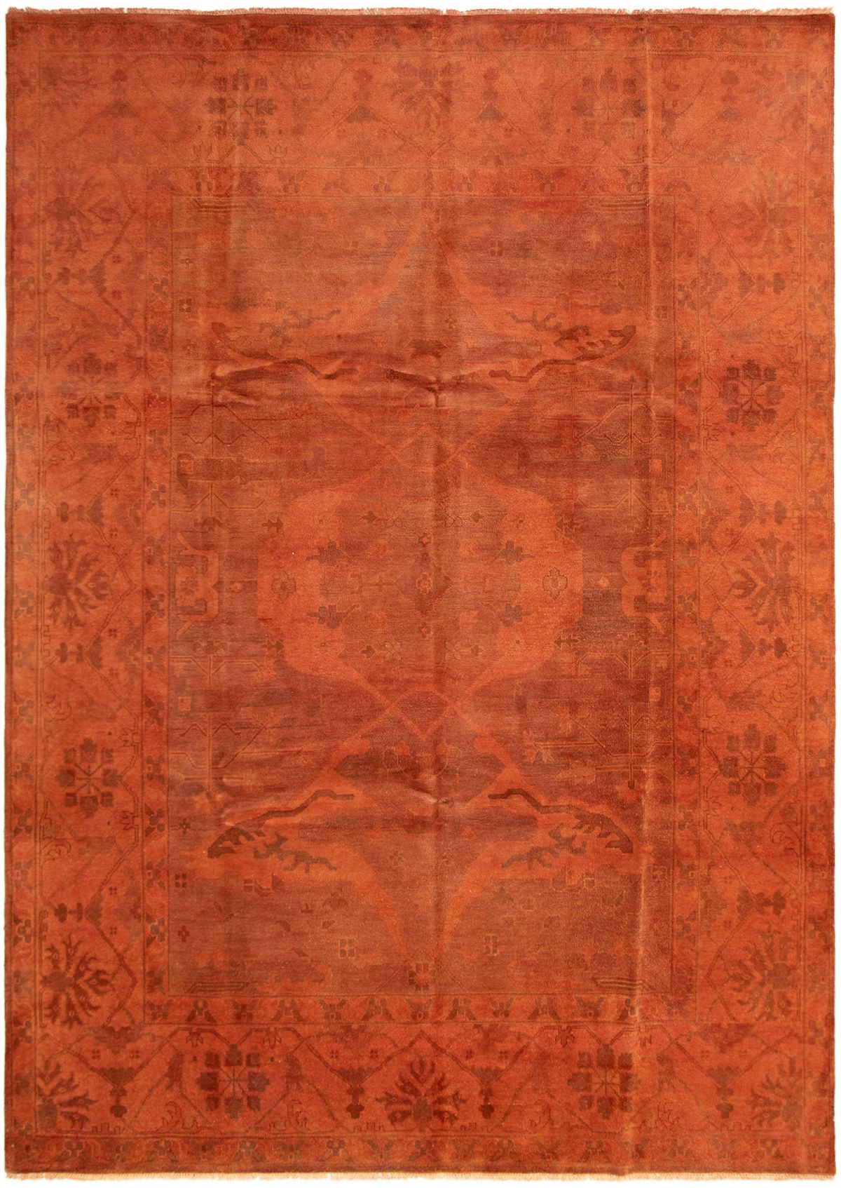 Hand-knotted Color transition Copper Wool Rug 9'10" x 13'10" Size: 9'10" x 13'10"  