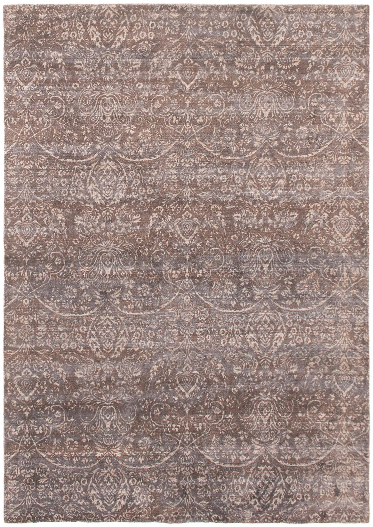 Hand-knotted Galleria Brown Viscose Rug 5'3" x 7'5" Size: 5'3" x 7'5"  