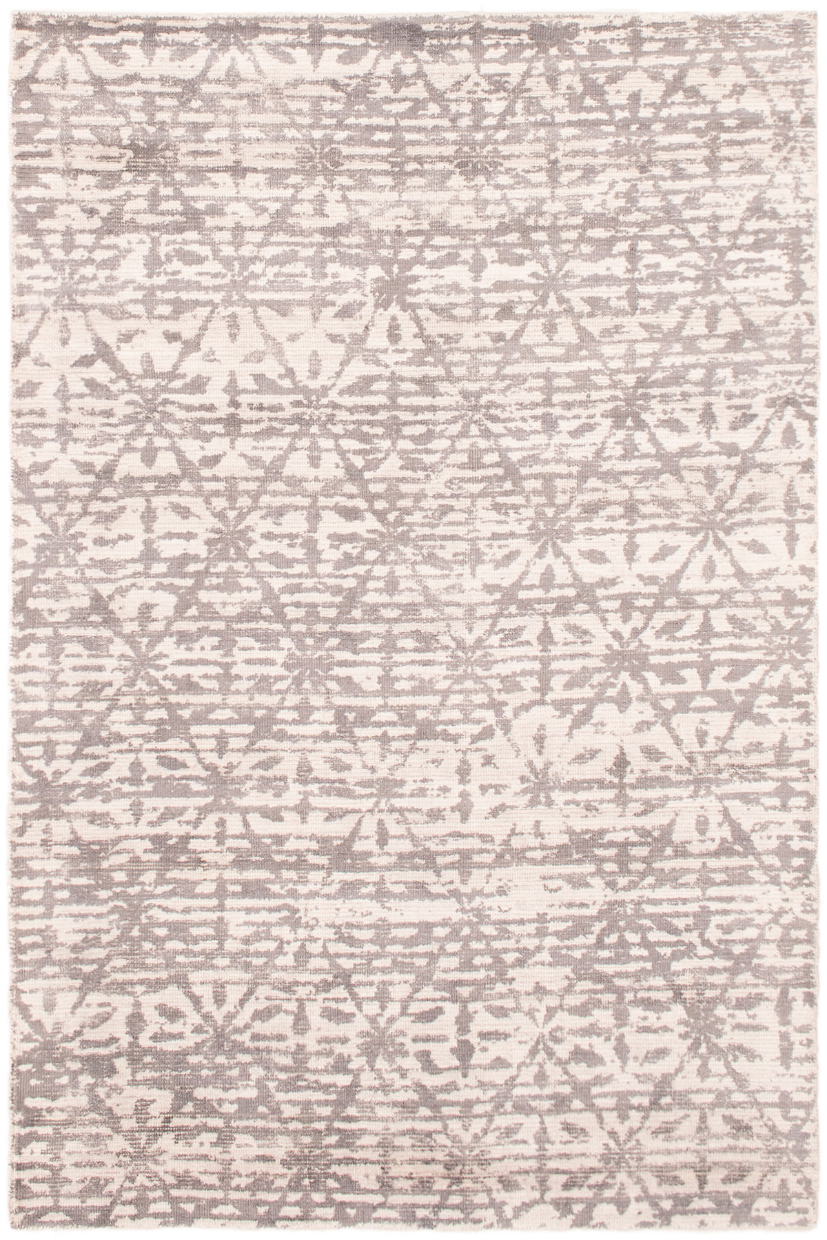 Hand-knotted Galleria Grey Viscose Rug 4'11" x 7'5" Size: 4'11" x 7'5"  