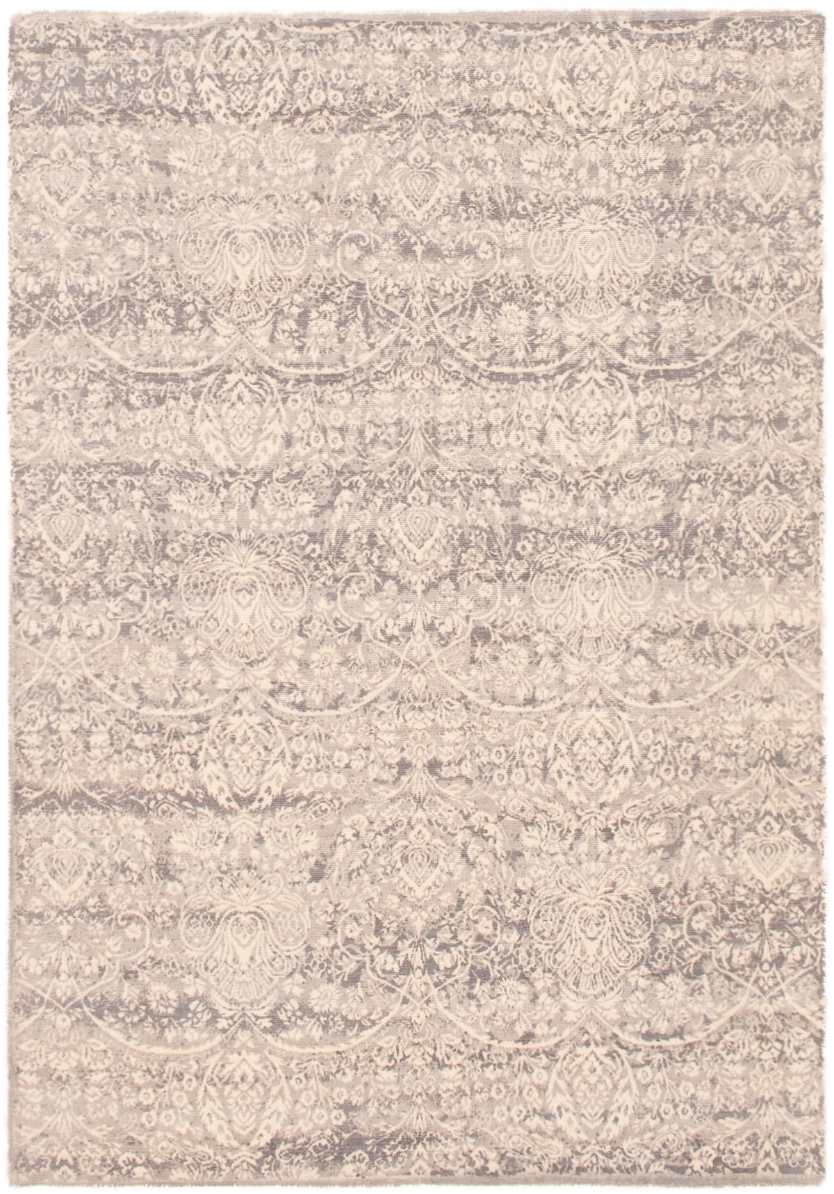 Hand-knotted Galleria Cream Viscose Rug 5'2" x 7'6" Size: 5'2" x 7'6"  
