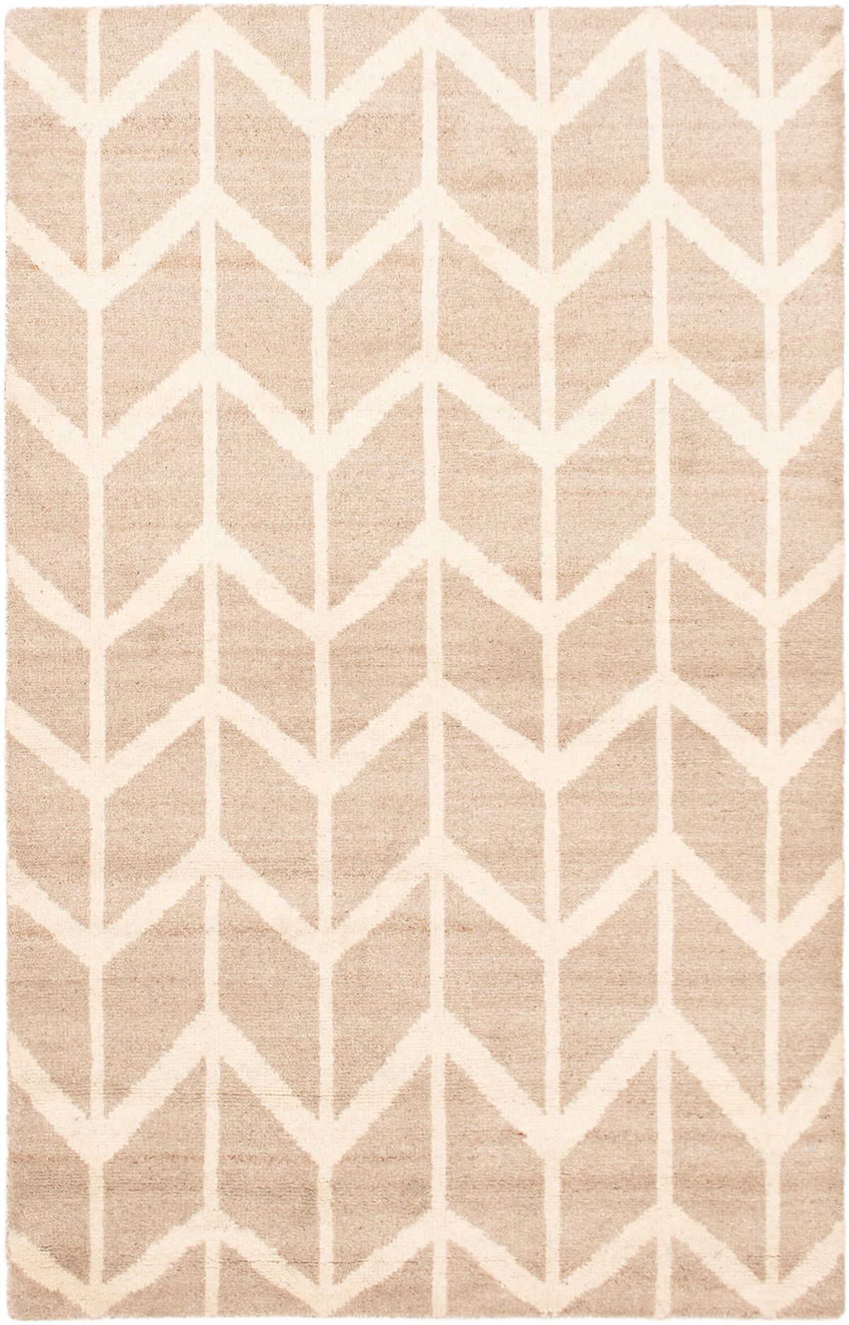 Hand-knotted Tangier Cream Wool Rug 5'1" x 8'2" Size: 5'1" x 8'2"  