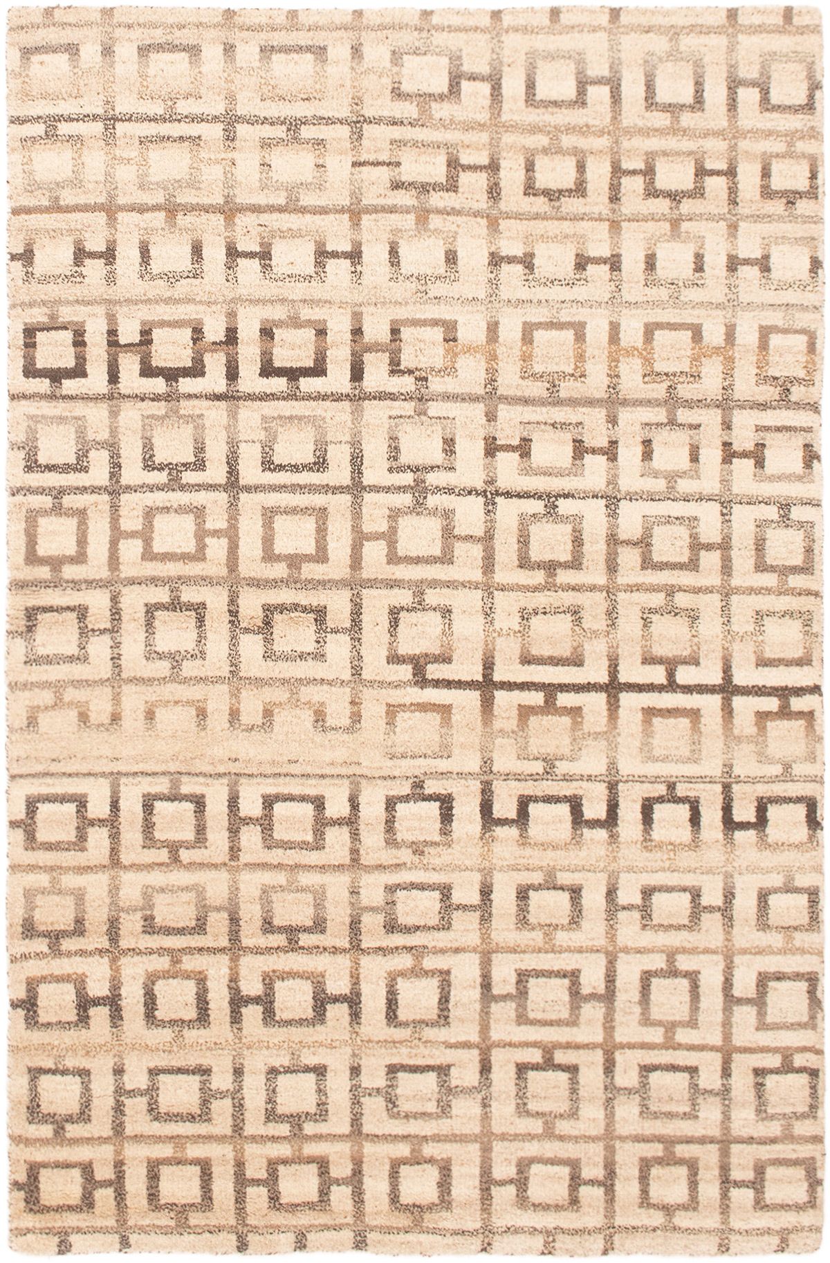 Hand-knotted Tangier Cream Wool Rug 5'0" x 7'8" Size: 5'0" x 7'8"  