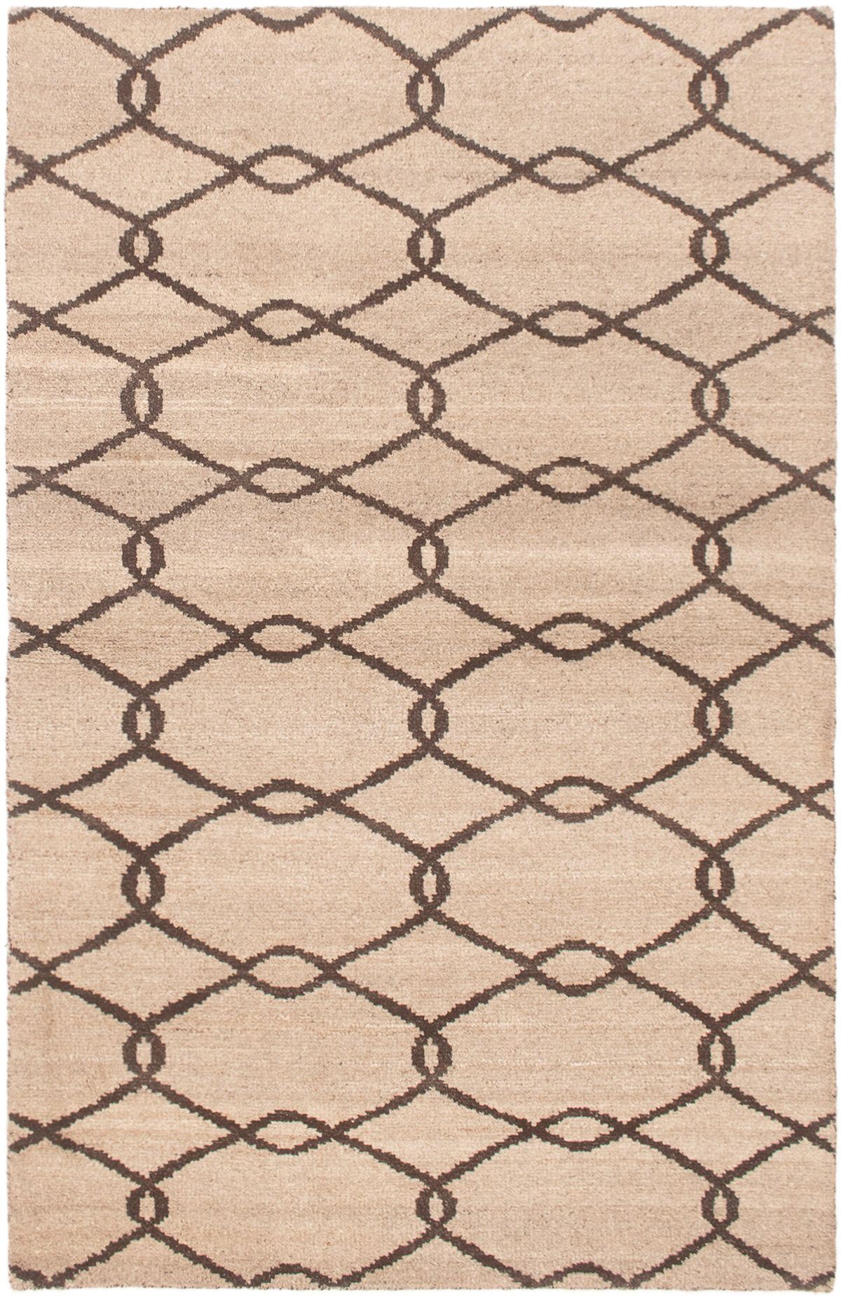 Hand-knotted Tangier Light Khaki Wool Rug 5'1" x 7'11" Size: 5'1" x 7'11"  