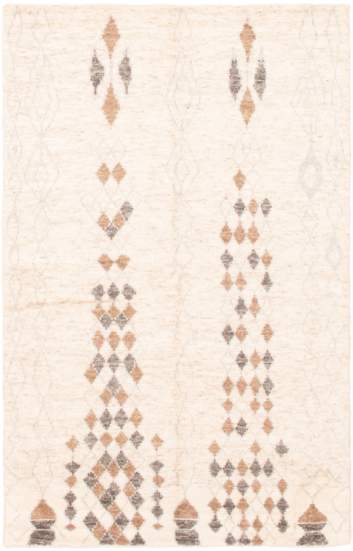 Hand-knotted Eternity Cream Wool Rug 5'1" x 8'0"  Size: 5'1" x 8'0"  