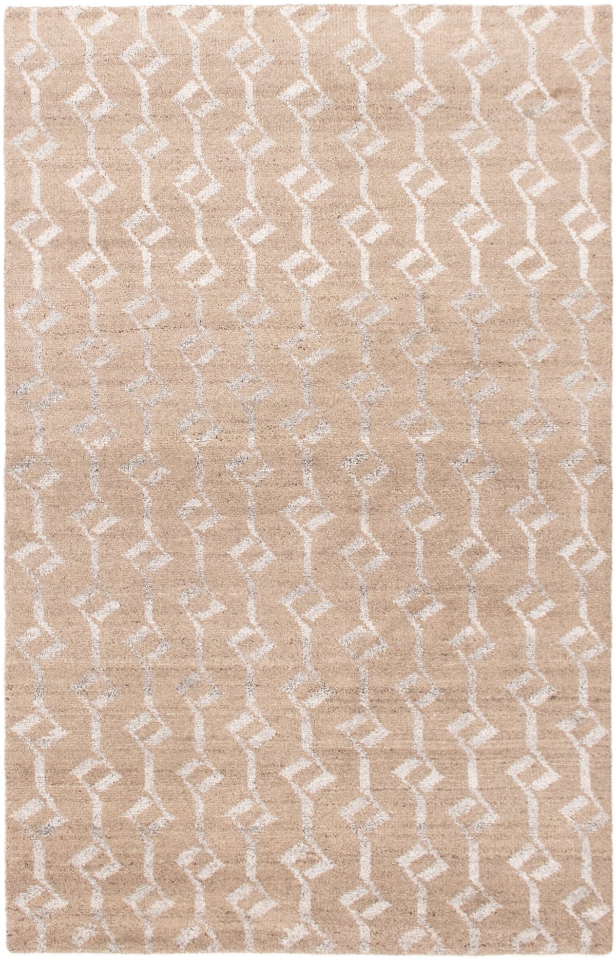 Hand-knotted Tangier Tan Wool Rug 5'0" x 7'11" Size: 5'0" x 7'11"  