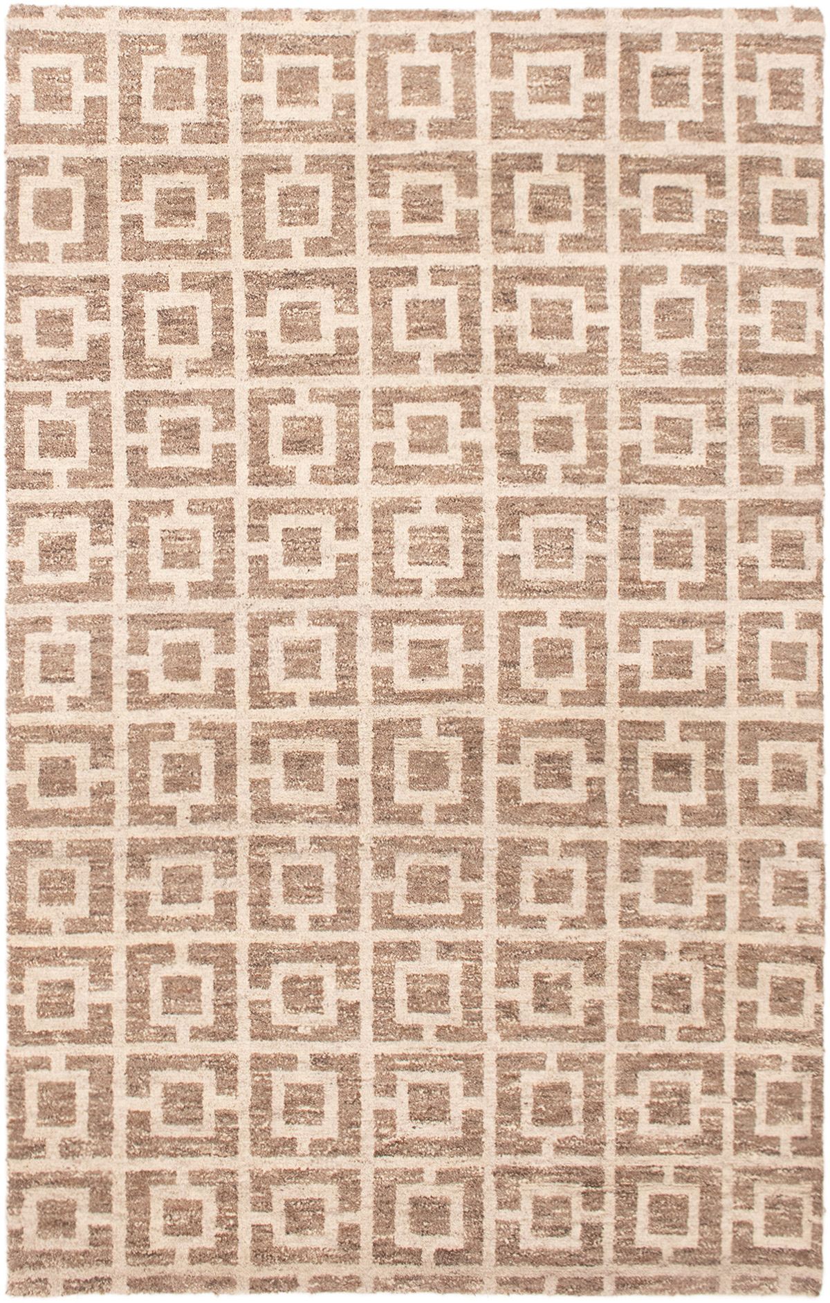 Hand-knotted Tangier Cream Wool Rug 5'1" x 8'1" Size: 5'1" x 8'1"  