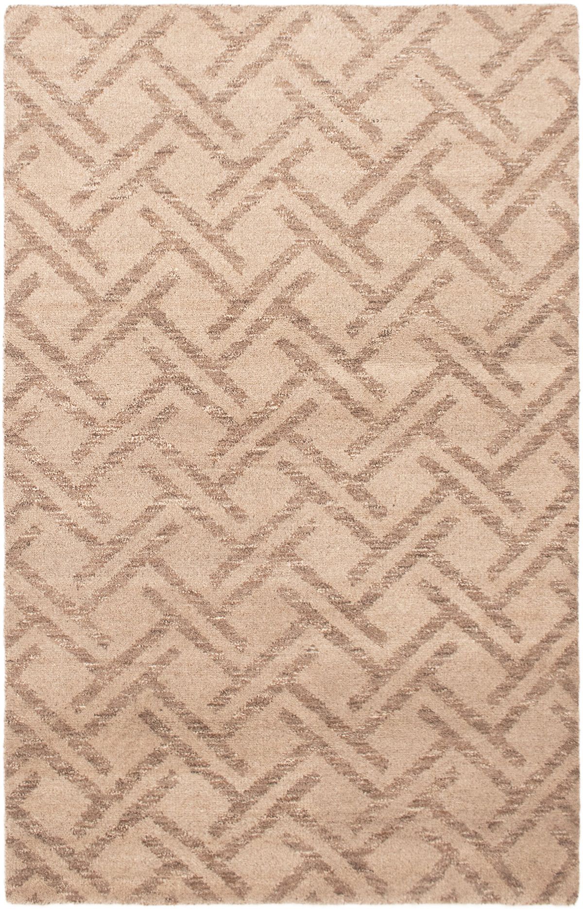 Hand-knotted Tangier Tan Wool Rug 5'2" x 8'1" Size: 5'2" x 8'1"  