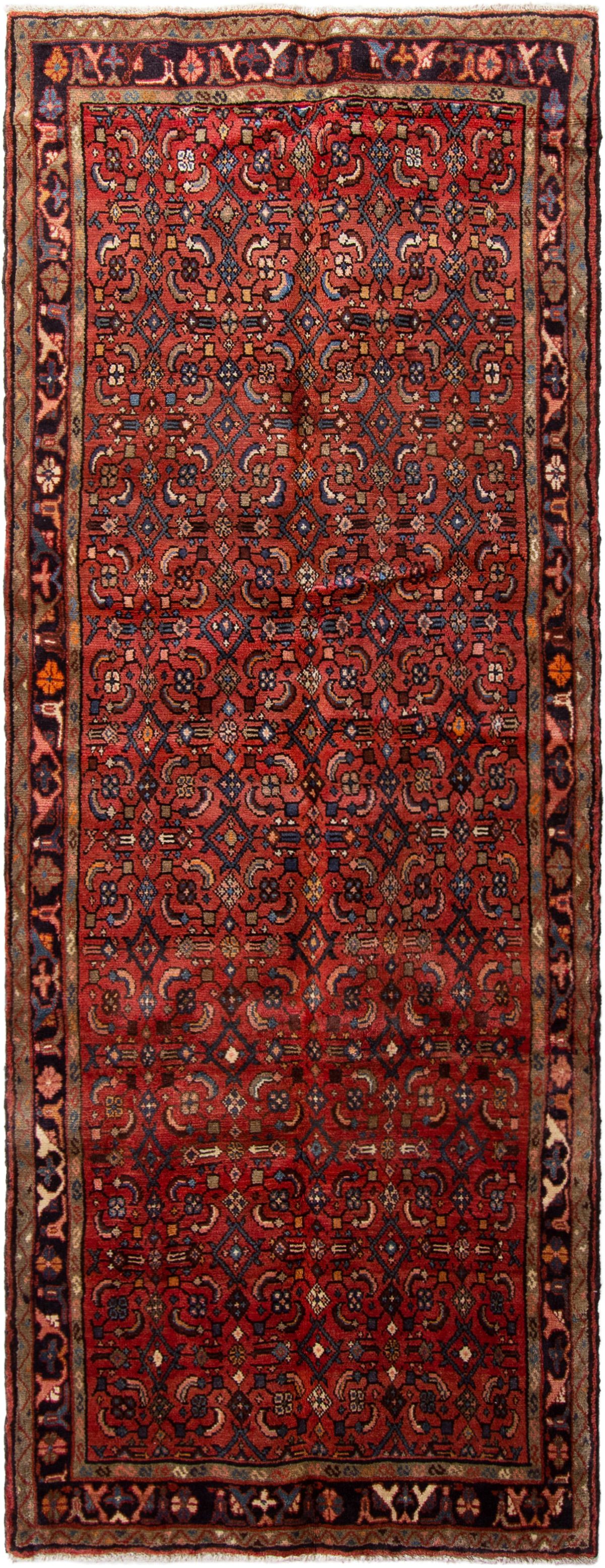 Hand-knotted Hamadan  Wool Rug 3'7" x 9'5" Size: 3'7" x 9'5"  