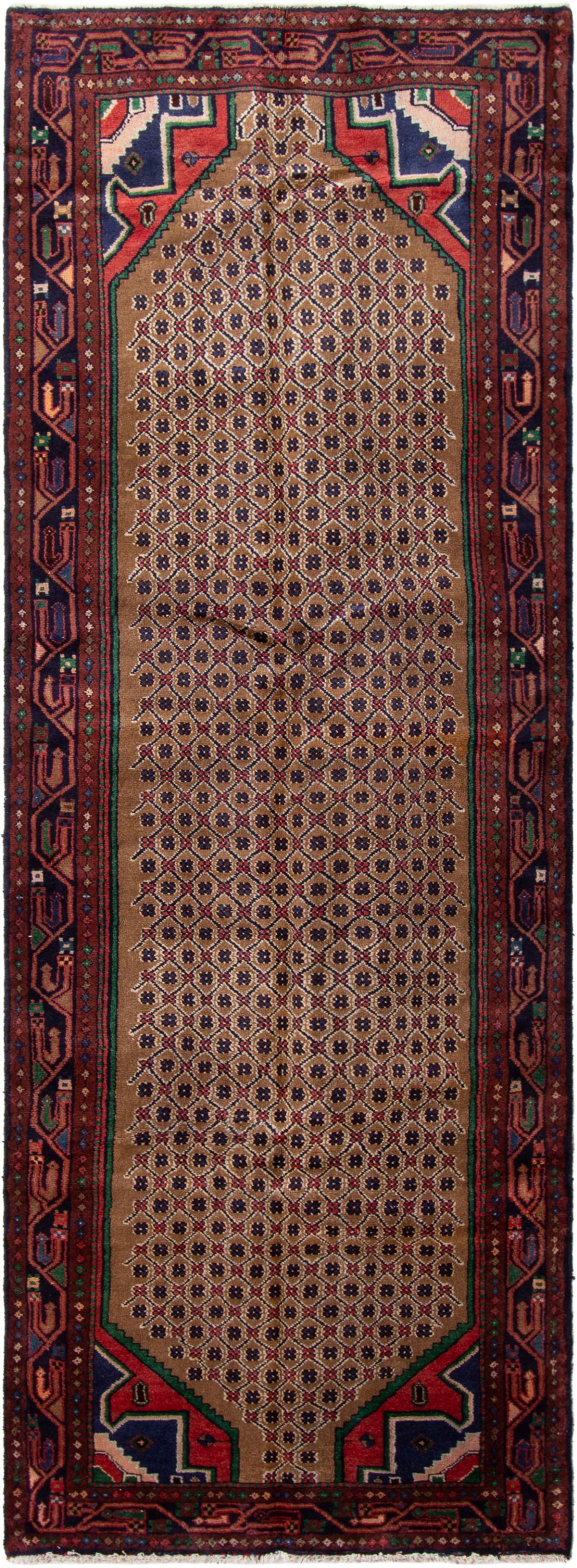 Hand-knotted Hamadan  Wool Rug 3'8" x 10'2" Size: 3'8" x 10'2"  