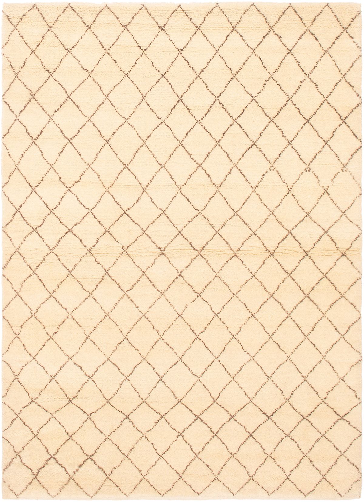 Hand-knotted Tangier Cream Wool Rug 5'0" x 6'10" Size: 5'0" x 6'10"  