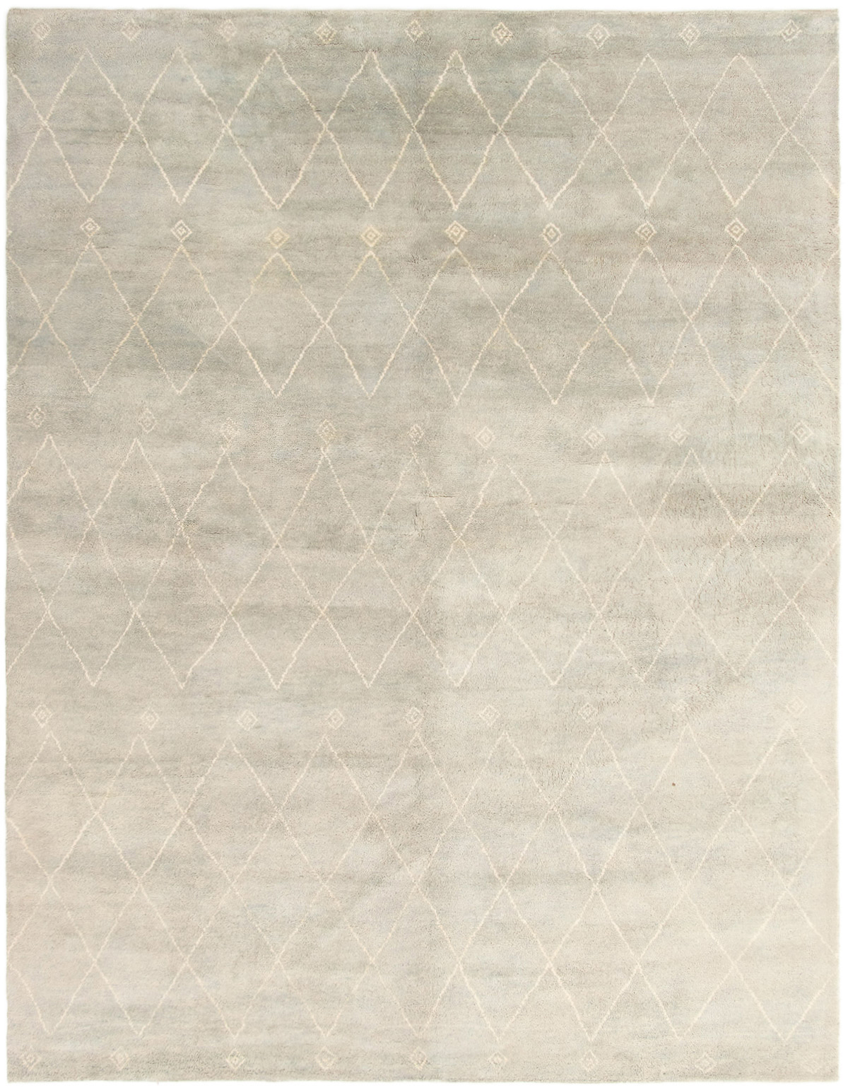 Hand-knotted Tangier Light Grey Wool Rug 9'2" x 12'0" Size: 9'2" x 12'0"  