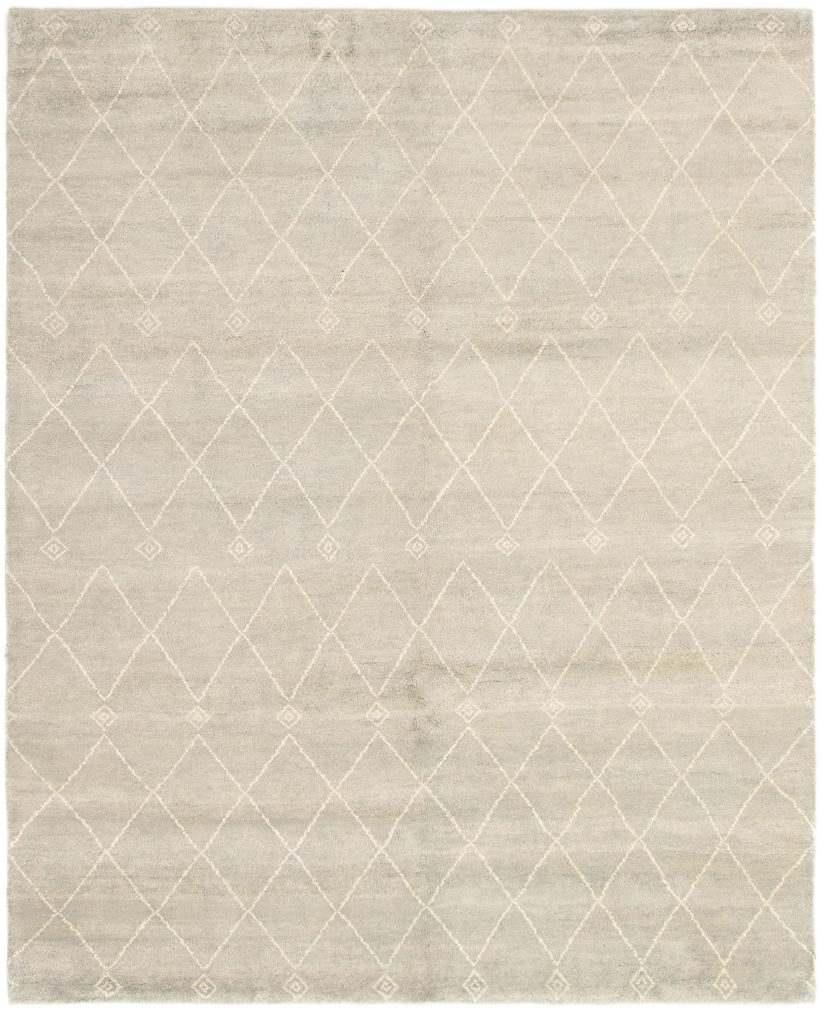 Hand-knotted Tangier Light Grey Wool Rug 8'1" x 9'10" Size: 8'1" x 9'10"  