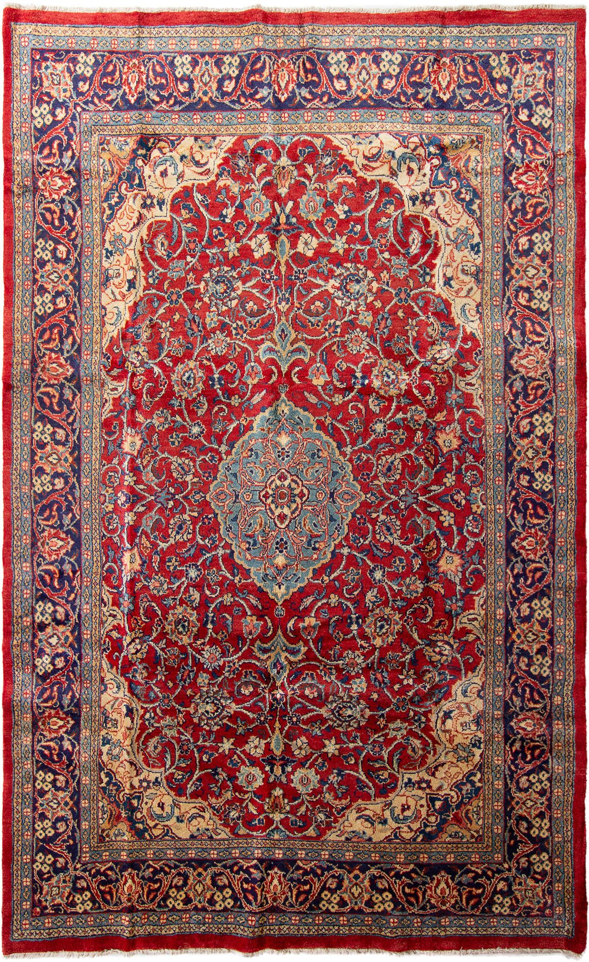 Hand-knotted Mahal  Wool Rug 6'11" x 11'5" Size: 6'11" x 11'5"  