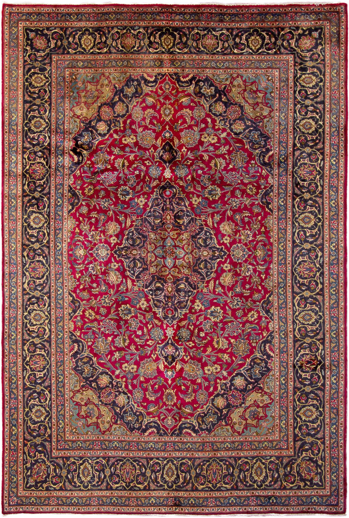 Hand-knotted Kashmar  Wool Rug 6'11" x 10'2" Size: 6'11" x 10'2"  