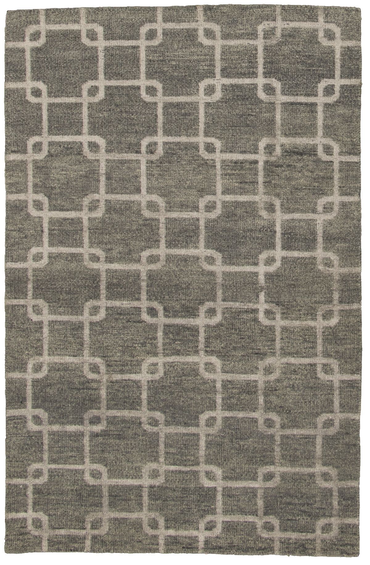 Hand-knotted La Seda Dark Grey Wool/Silk Rug 5'2" x 8'0"  Size: 5'2" x 8'0"  