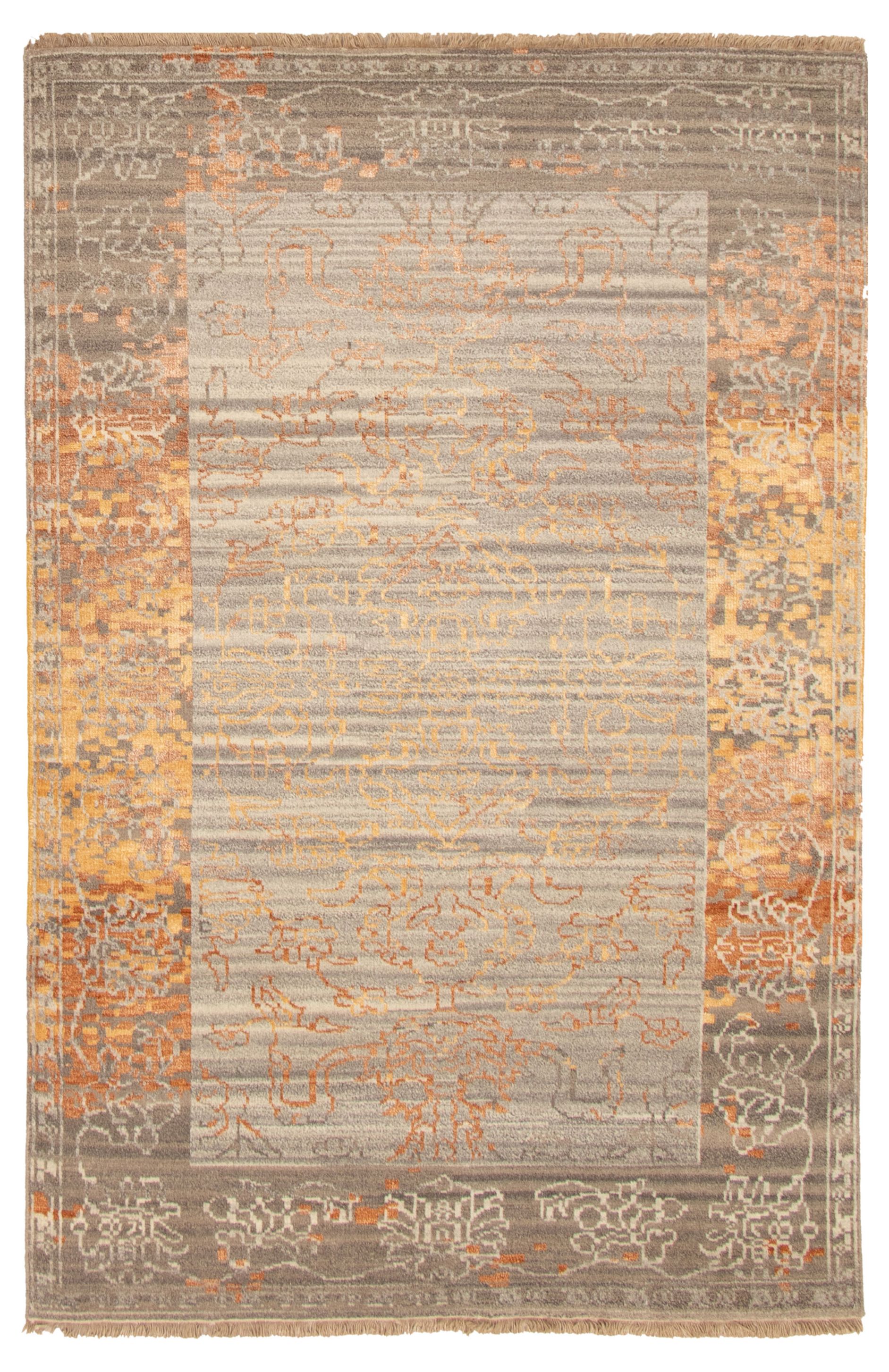 Hand-knotted Eternity Grey  Rug 5'3" x 7'9" Size: 5'3" x 7'9"  