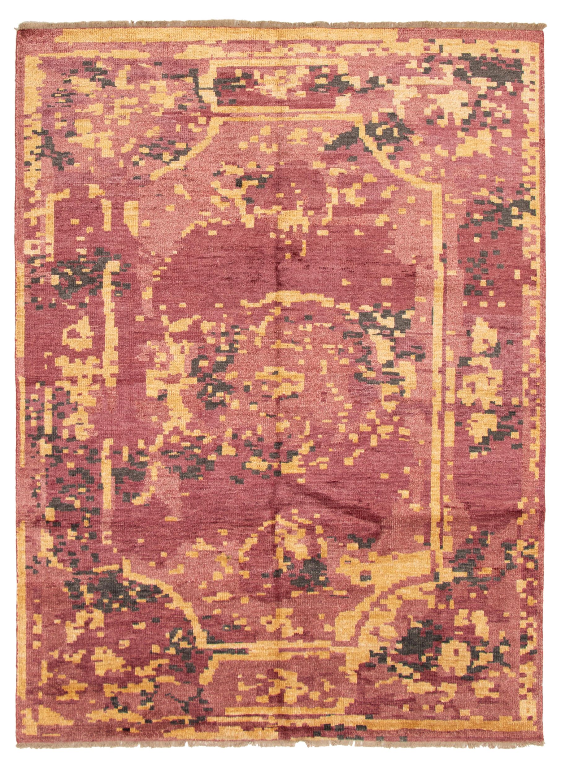 Hand-knotted Jules Ushak Dark Red  Rug 7'2" x 9'11" Size: 7'2" x 9'11"  