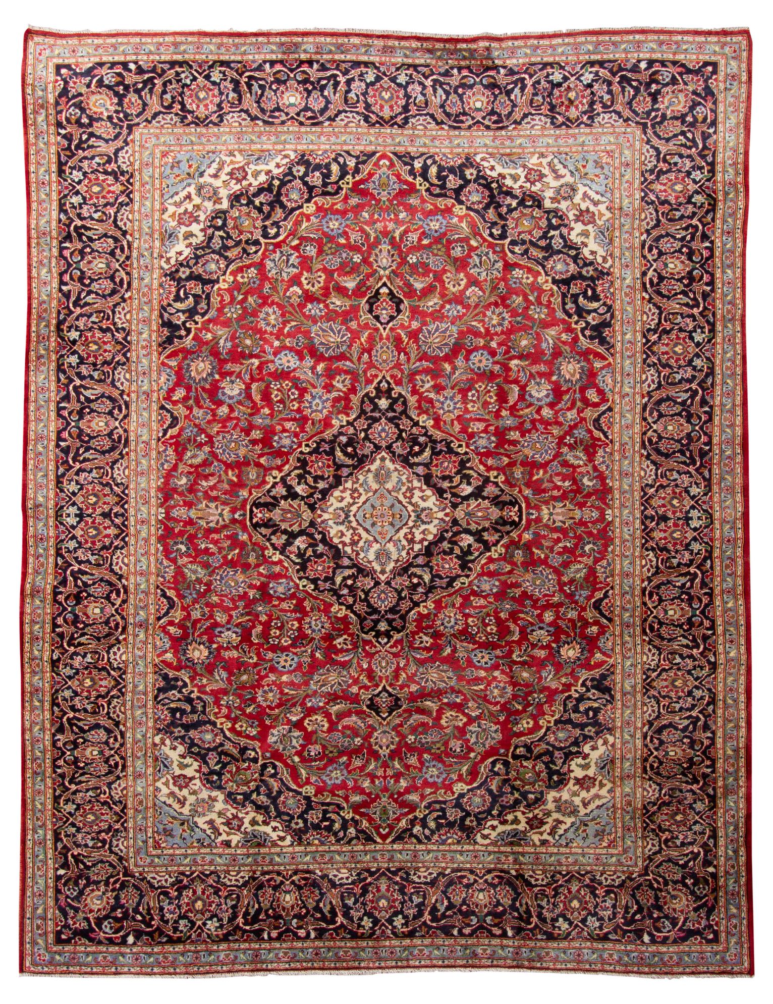 Hand-knotted Najafabad  Wool Rug 9'9" x 12'6" Size: 9'9" x 12'6"  