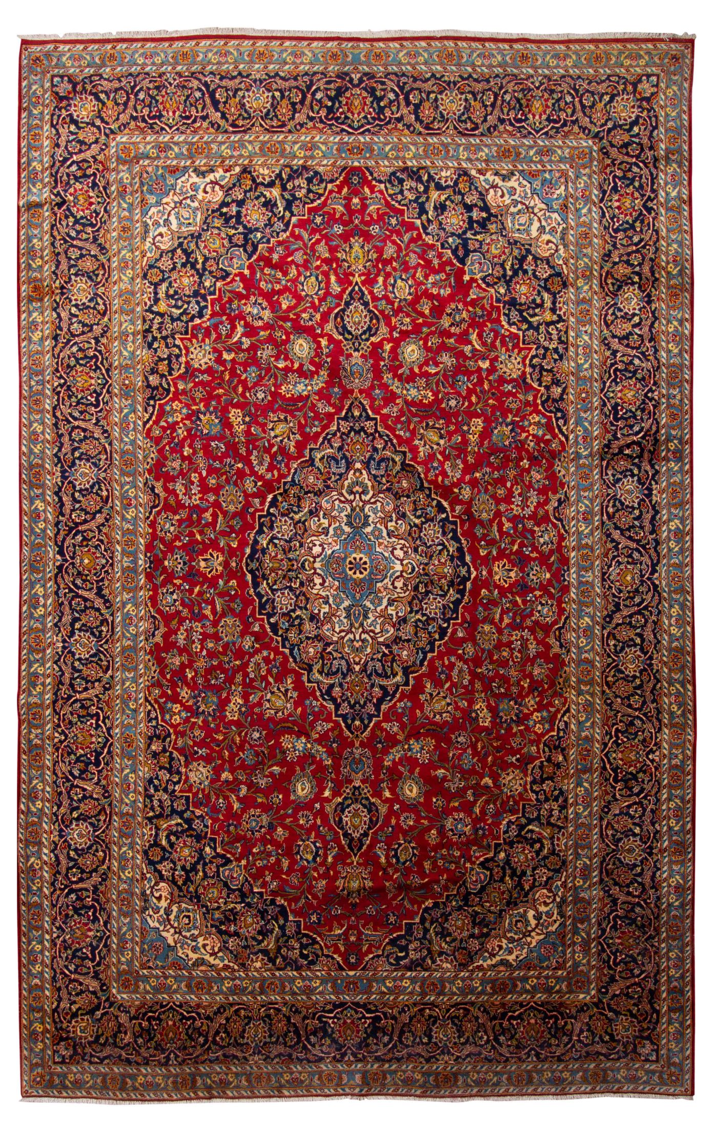 Hand-knotted Kashan  Wool Rug 9'5" x 15'4" Size: 9'5" x 15'4"  