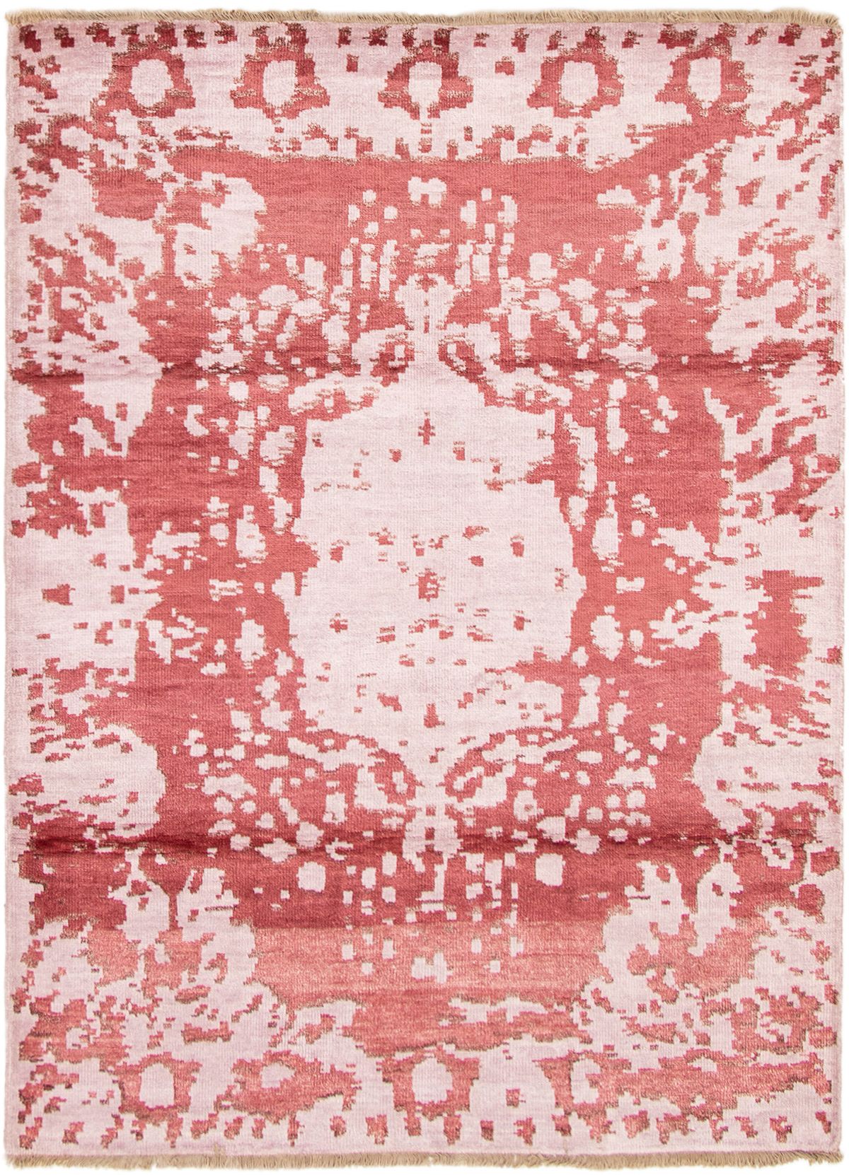 Hand-knotted Jules Ushak Dark Red  Rug 5'7" x 7'7" Size: 5'7" x 7'7"  