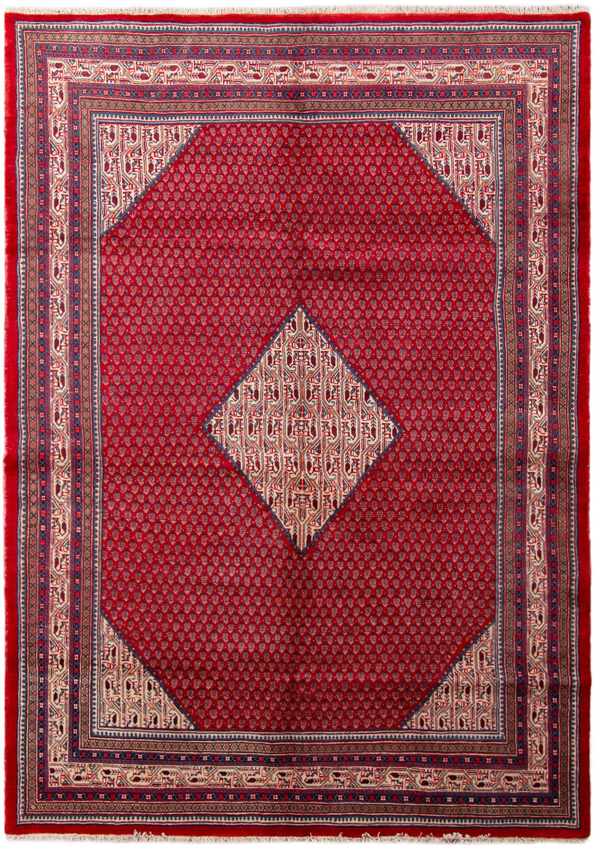Hand-knotted Sarough  Wool Rug 7'7" x 10'9" Size: 7'7" x 10'9"  