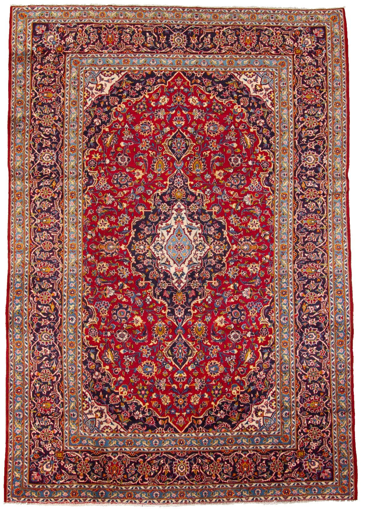 Hand-knotted Kashan  Wool Rug 8'2" x 8'6" Size: 8'2" x 8'6"  