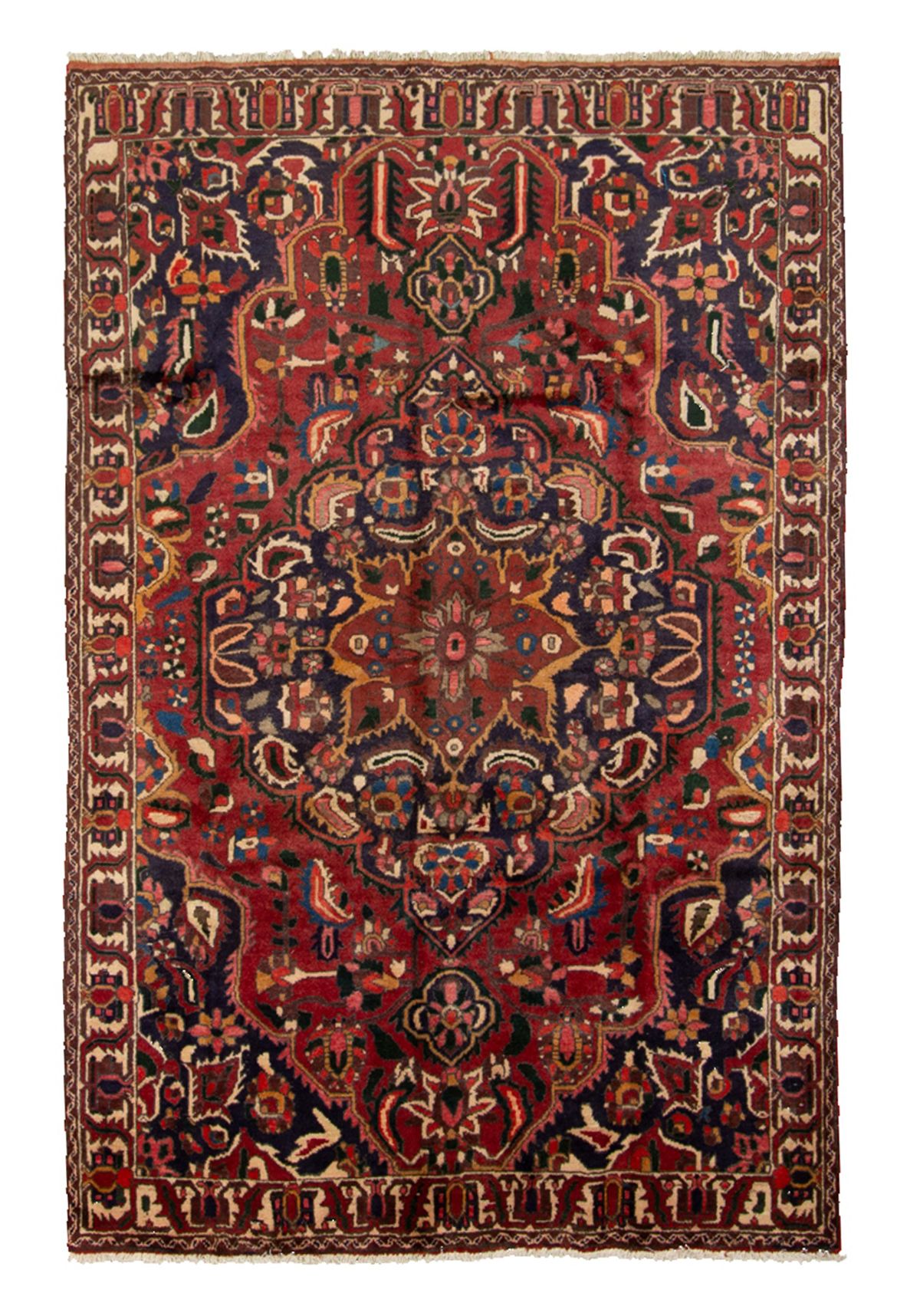 Hand-knotted Bakhtiar  Wool Rug 6'7" x 9'6" Size: 6'7" x 9'6"  